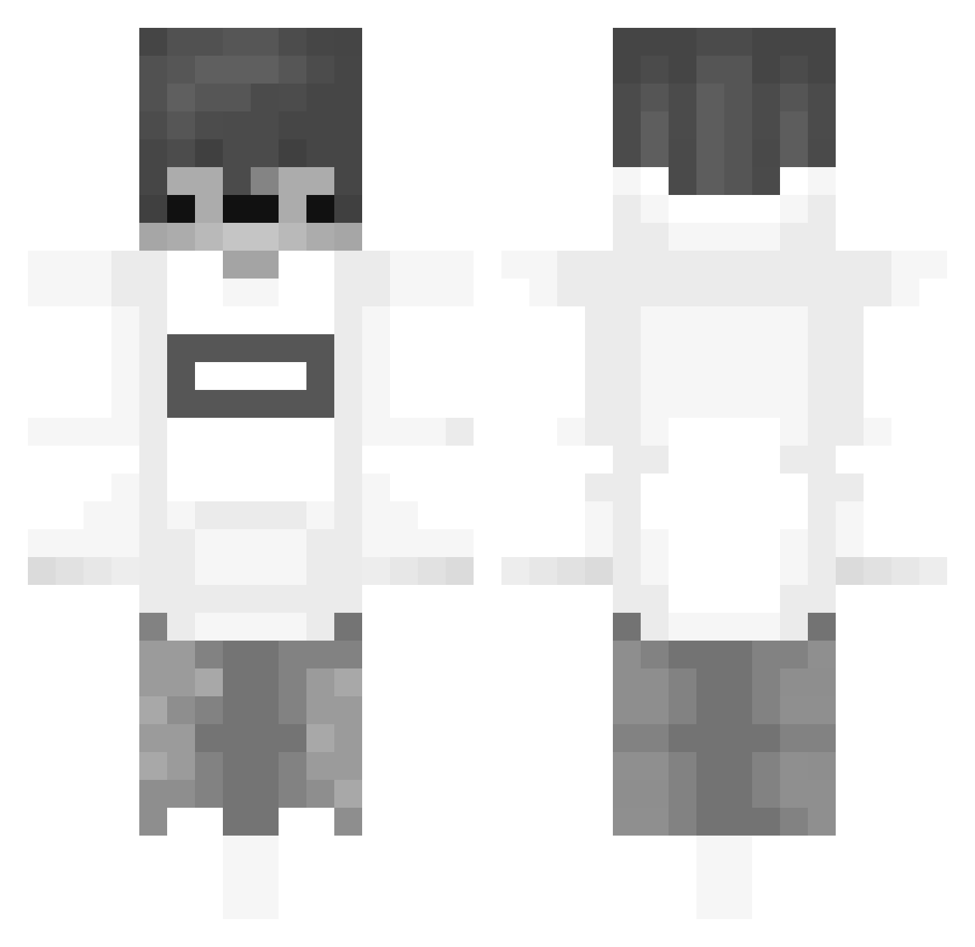 SnowyDessert Minecraft skin, front and back view