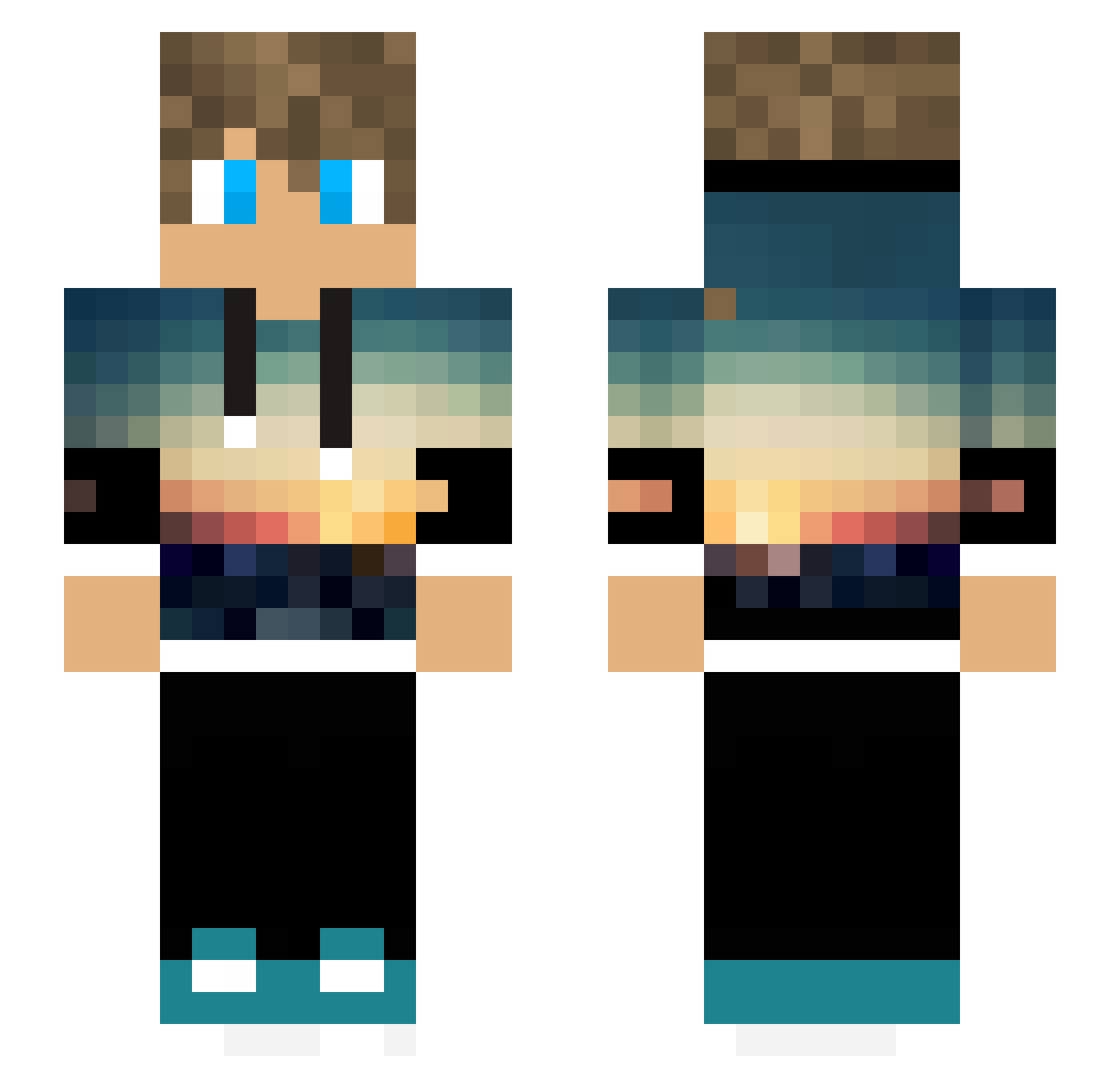 Difficultstorm64 Minecraft skin, front and back view