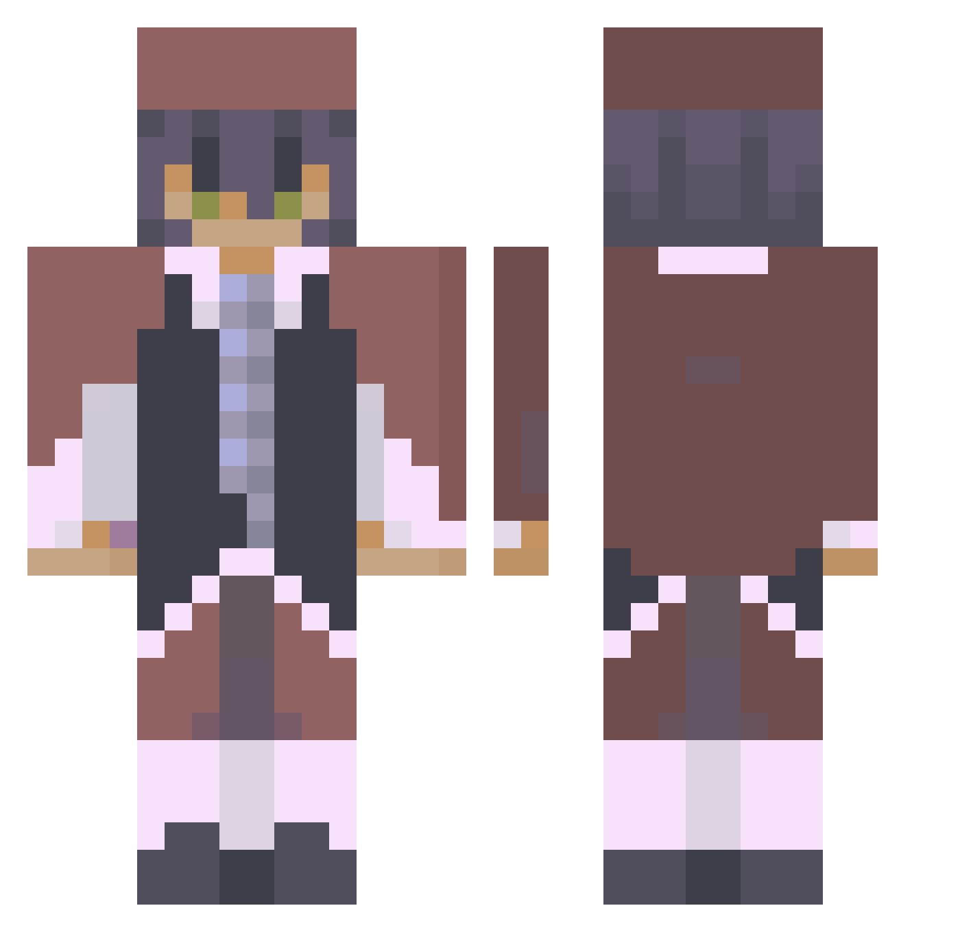 Heichou0 Minecraft skin, front and back view