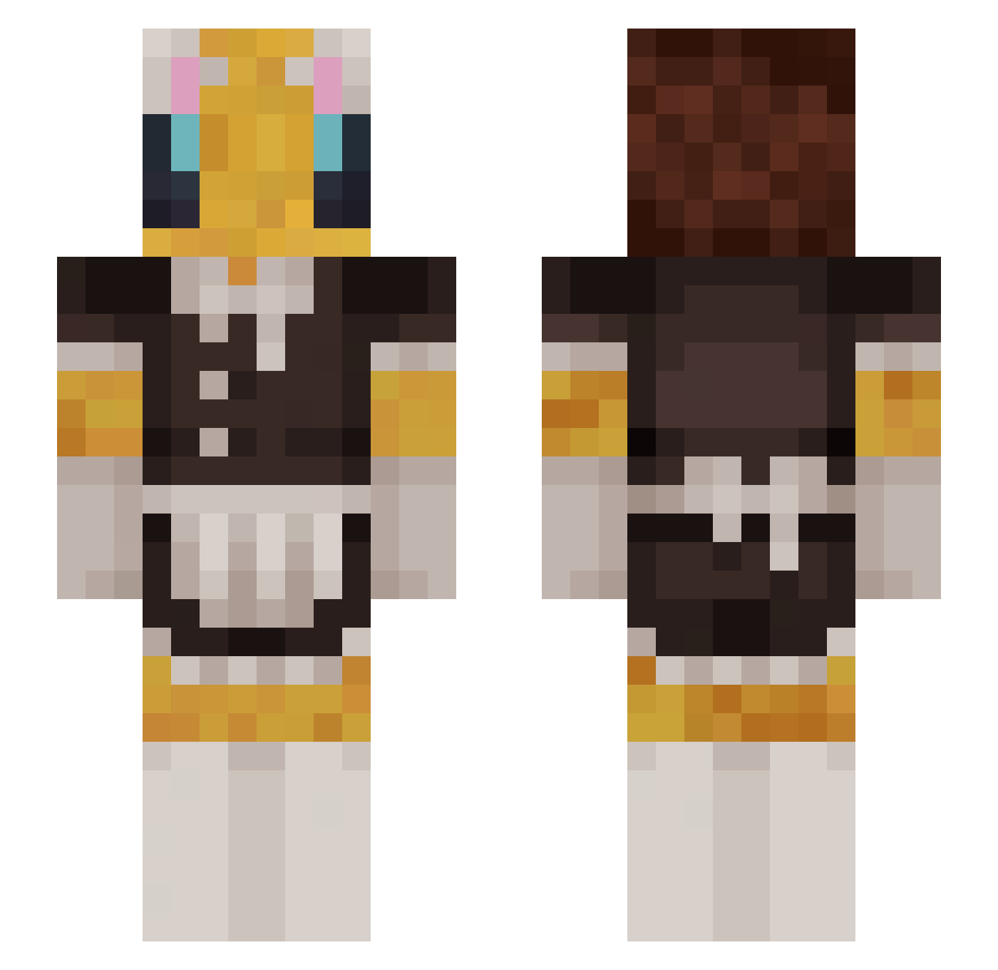 Pwum Minecraft skin, front and back view
