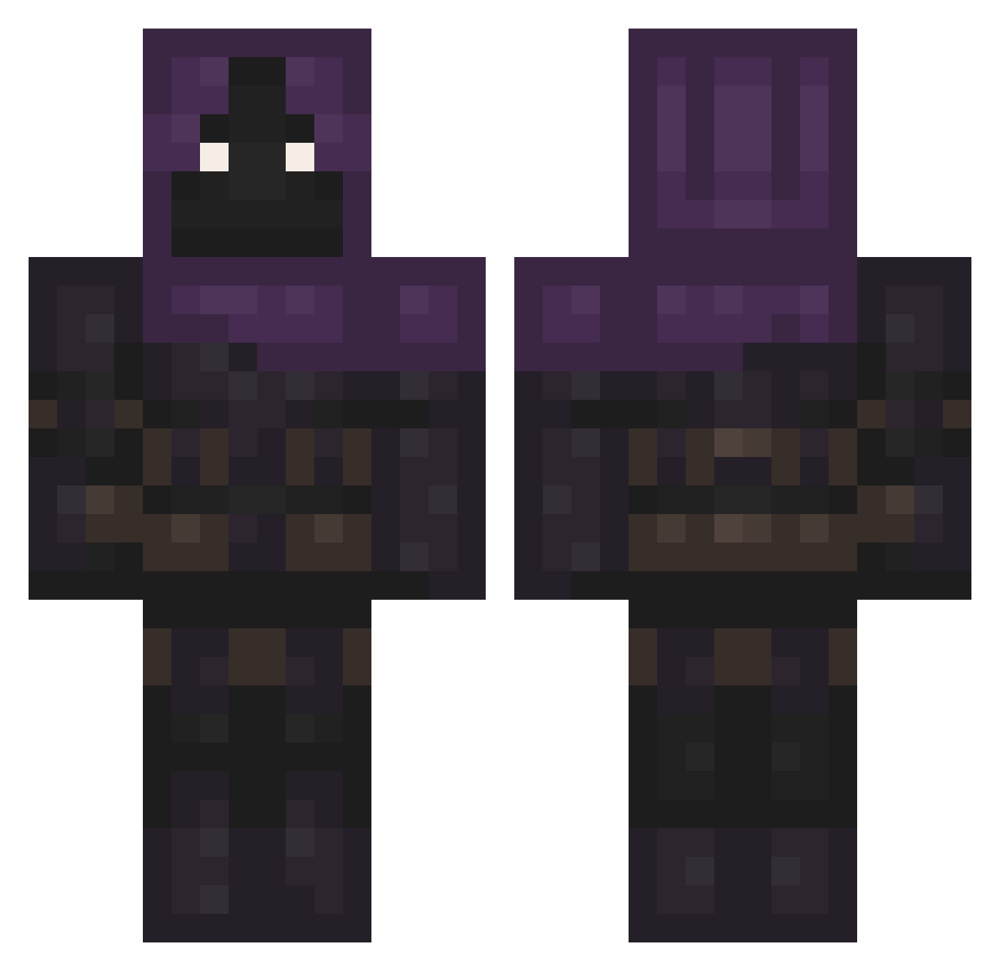 UnknowIGN Minecraft skin, front and back view