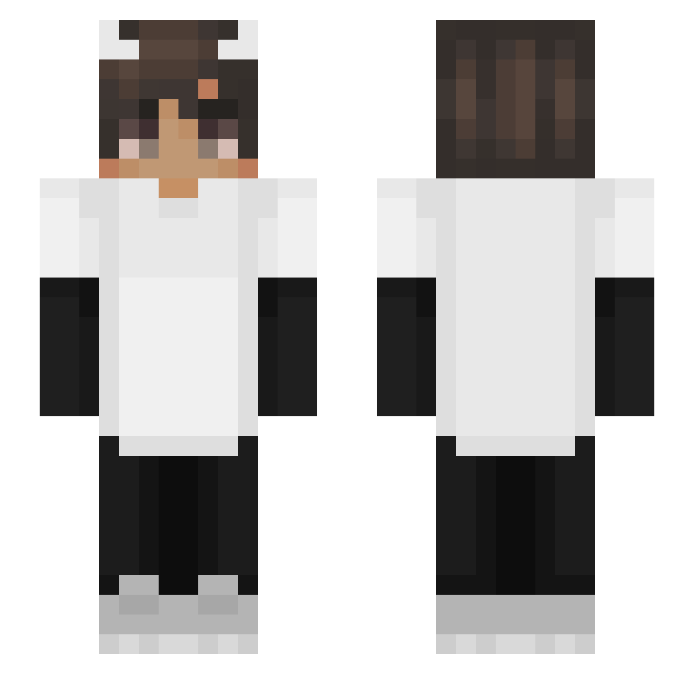 Shinaqi Minecraft skin, front and back view