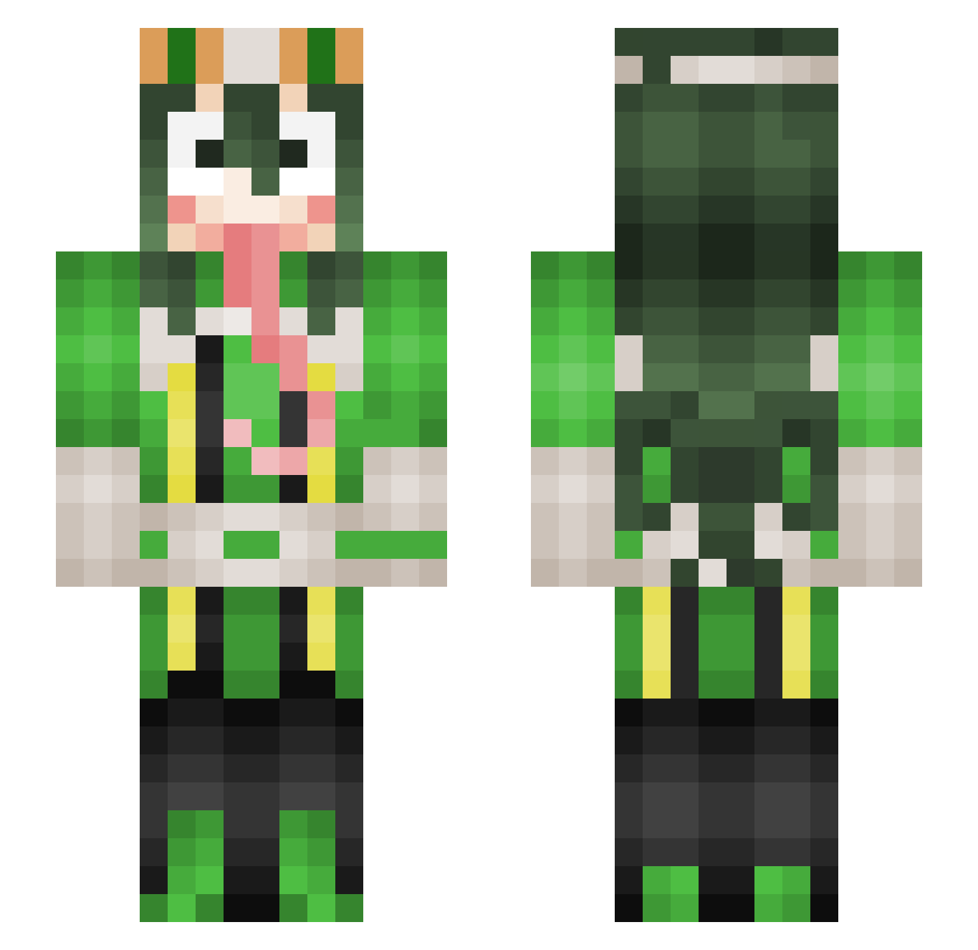 TheNeozPrah Minecraft skin, front and back view