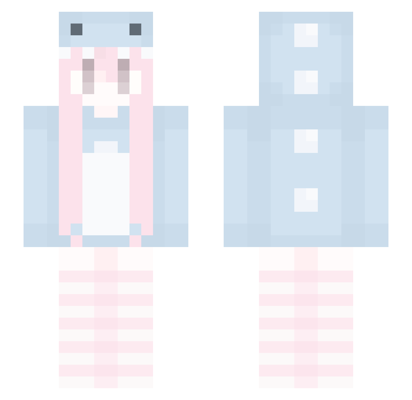 Babechu Minecraft skin, front and back view