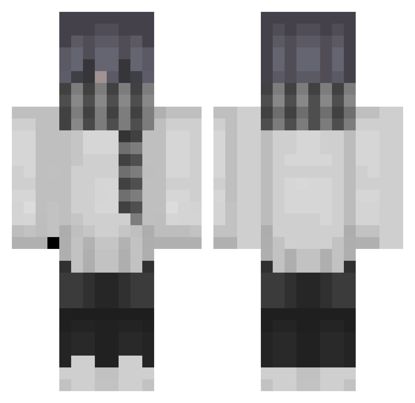 RedCoal Minecraft skin, front and back view