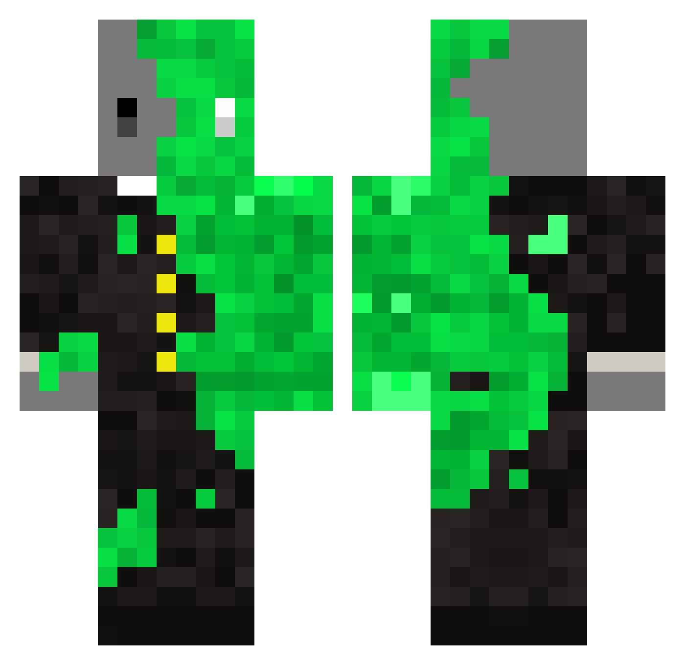 SlimeFood11 Minecraft skin, front and back view
