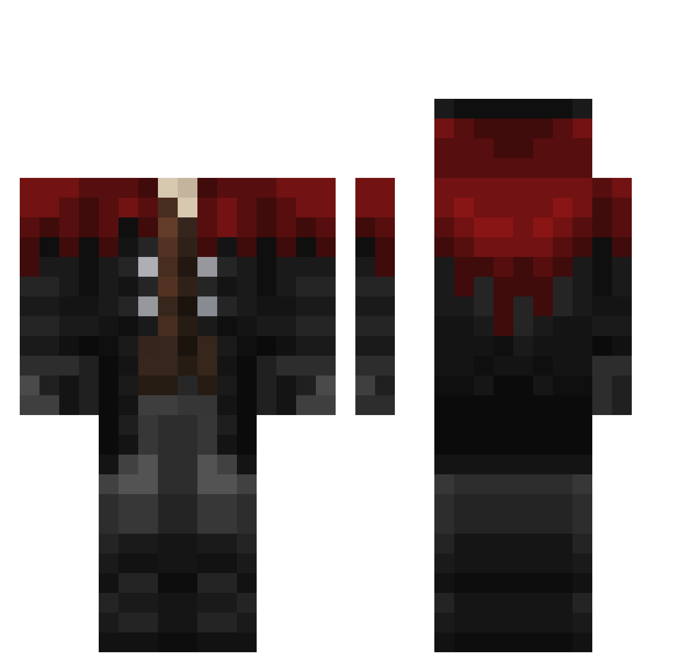 zipdat Minecraft skin, front and back view