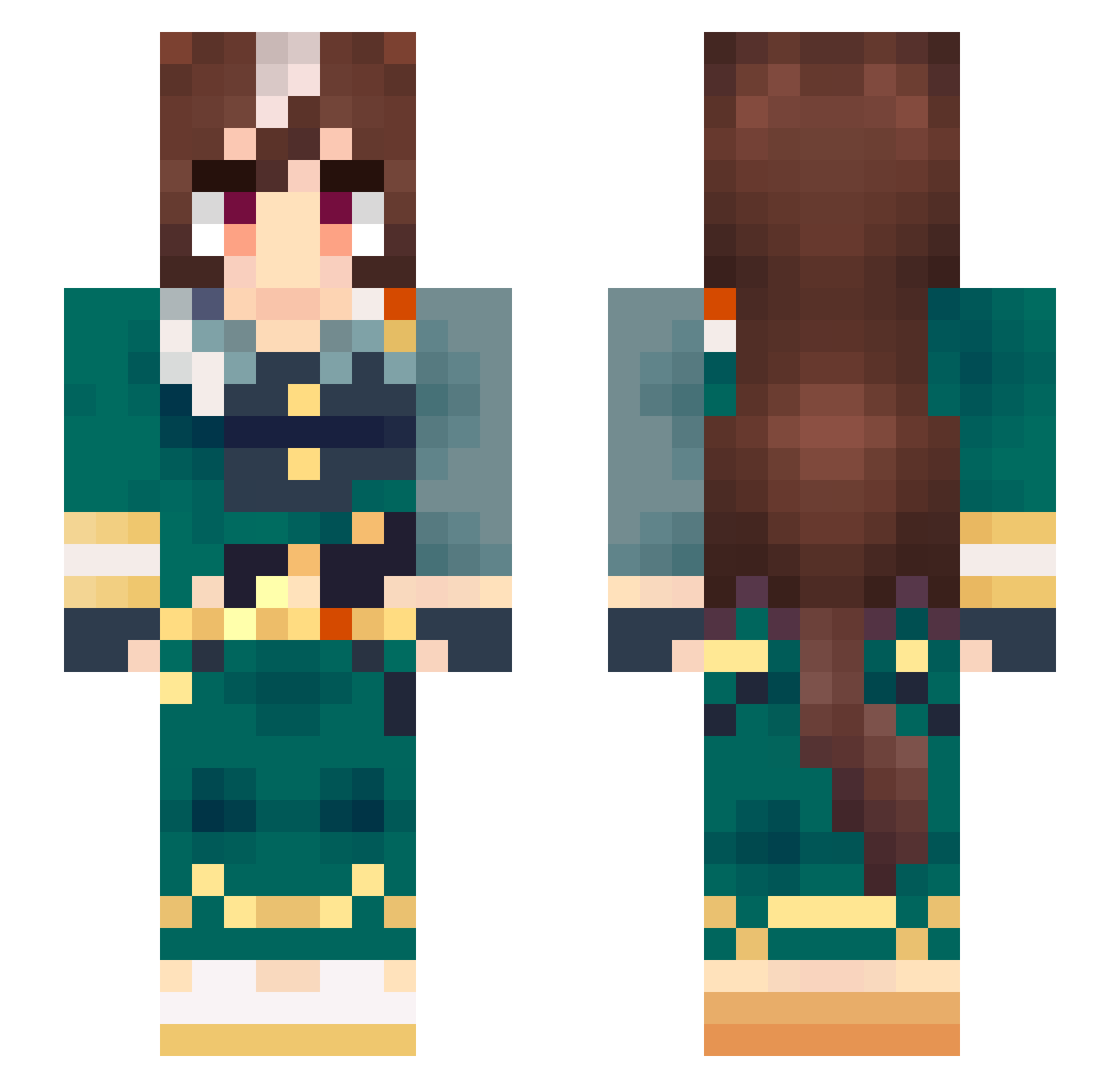 AleixOve Minecraft skin, front and back view