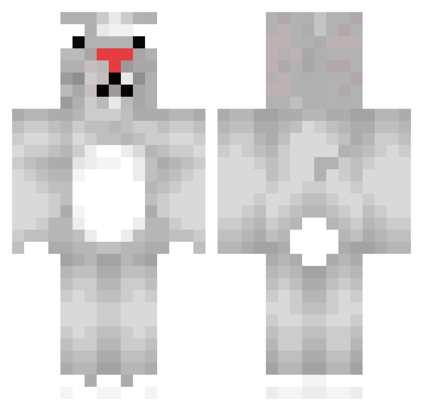 Scrofulous Minecraft skin, front and back view