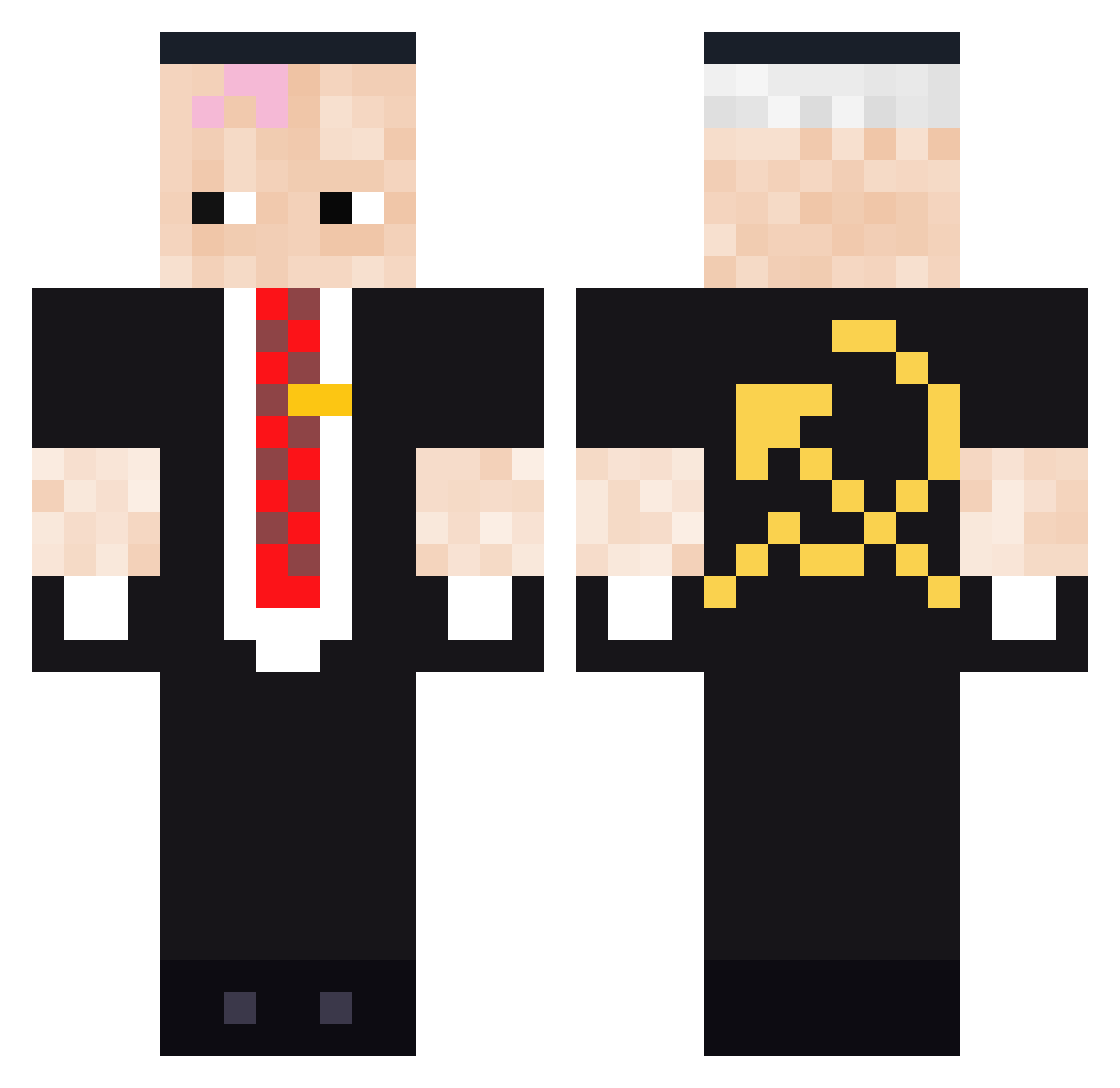 Hokier Minecraft skin, front and back view
