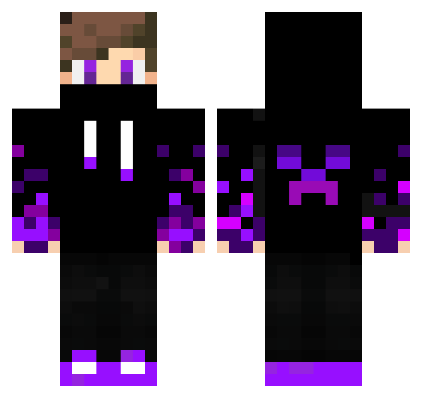 RavenLord Minecraft skin, front and back view