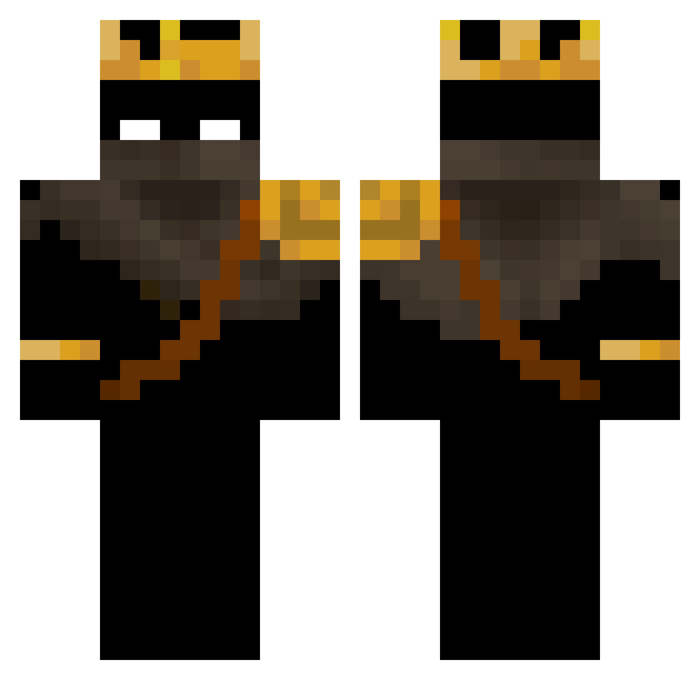 TheHaasty Minecraft skin, front and back view