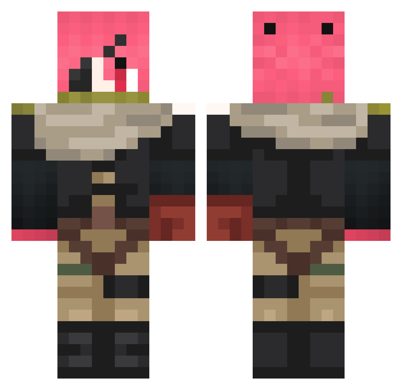 Kotiro_ Minecraft skin, front and back view
