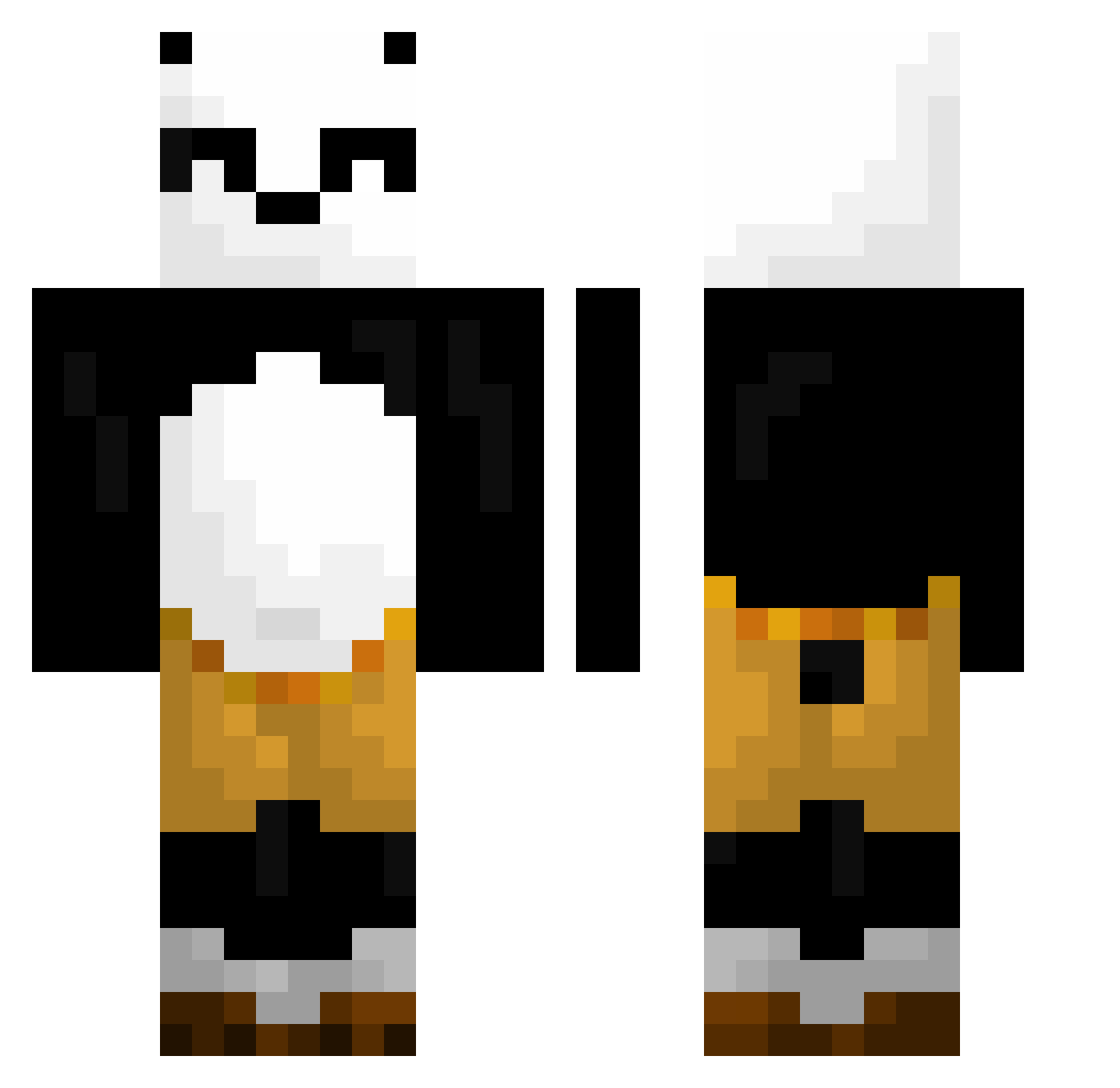 EnolaBasedman Minecraft skin, front and back view