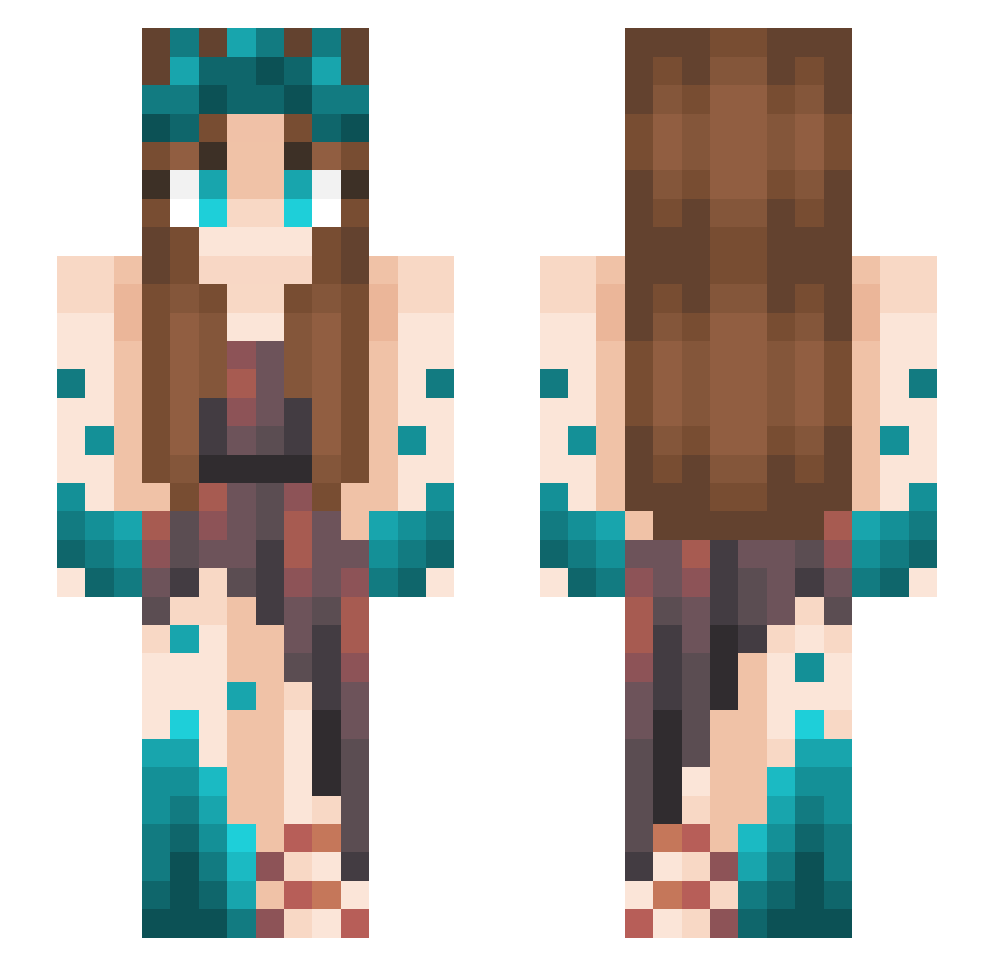 Ruriska Minecraft skin, front and back view