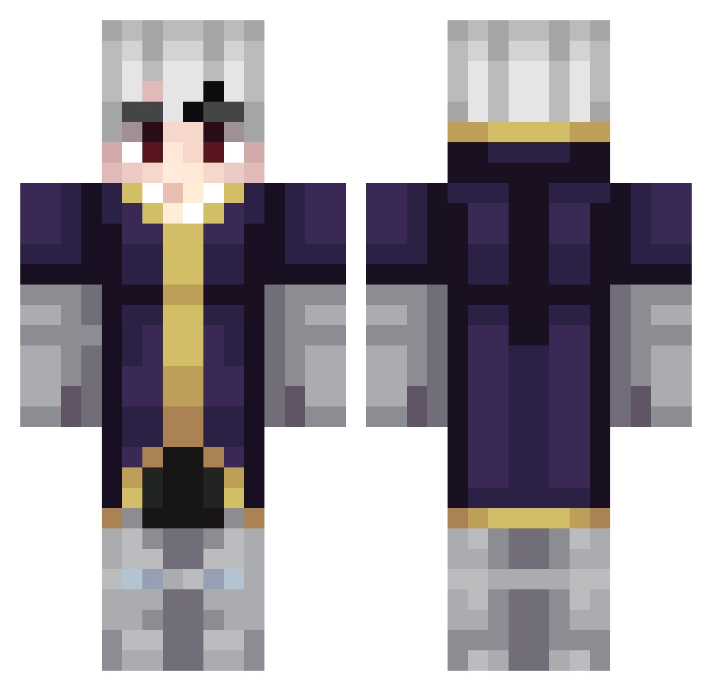 heavenize Minecraft skin, front and back view