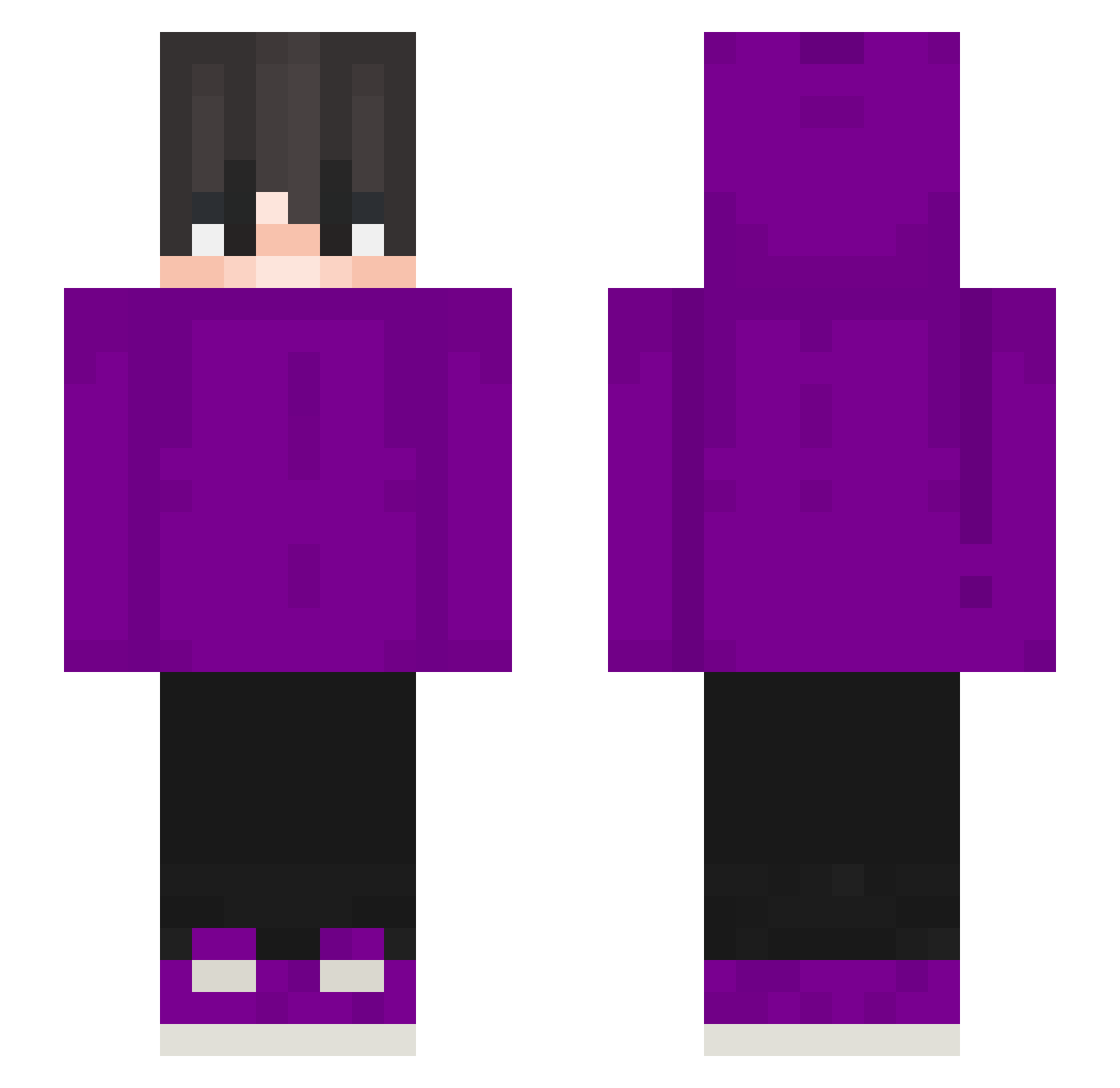 WoinLisek Minecraft skin, front and back view