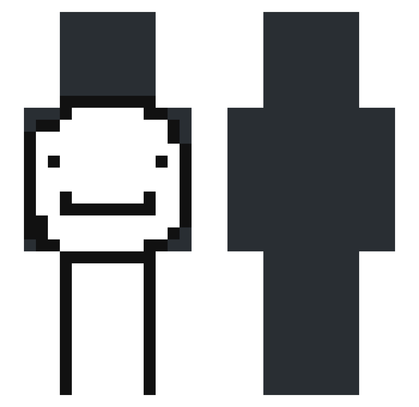 RanWasAway Minecraft skin, front and back view
