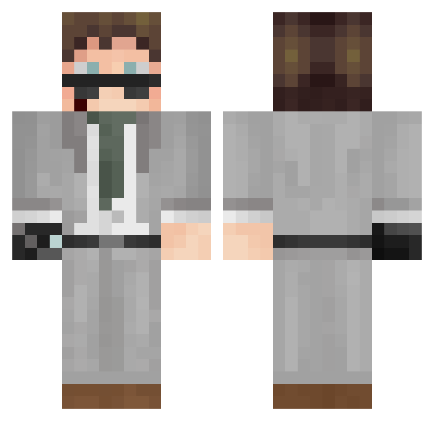koordel Minecraft skin, front and back view