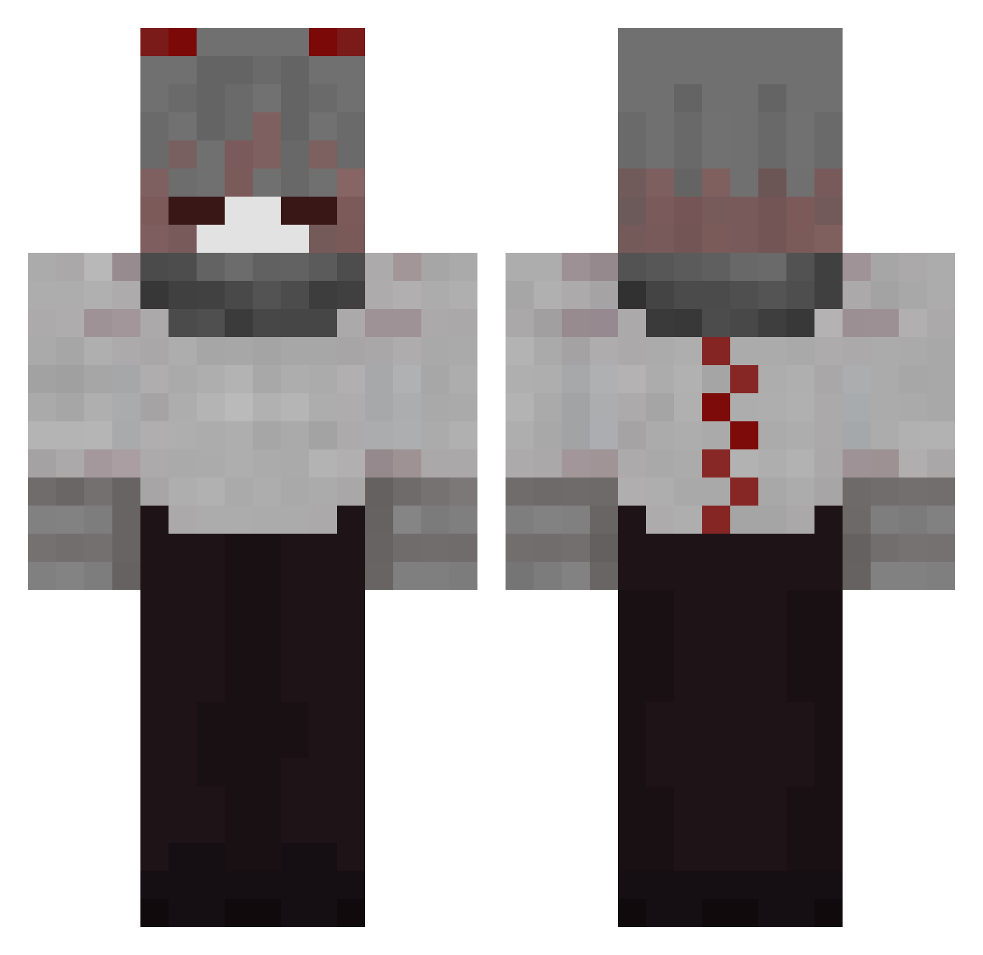 wmlu Minecraft skin, front and back view