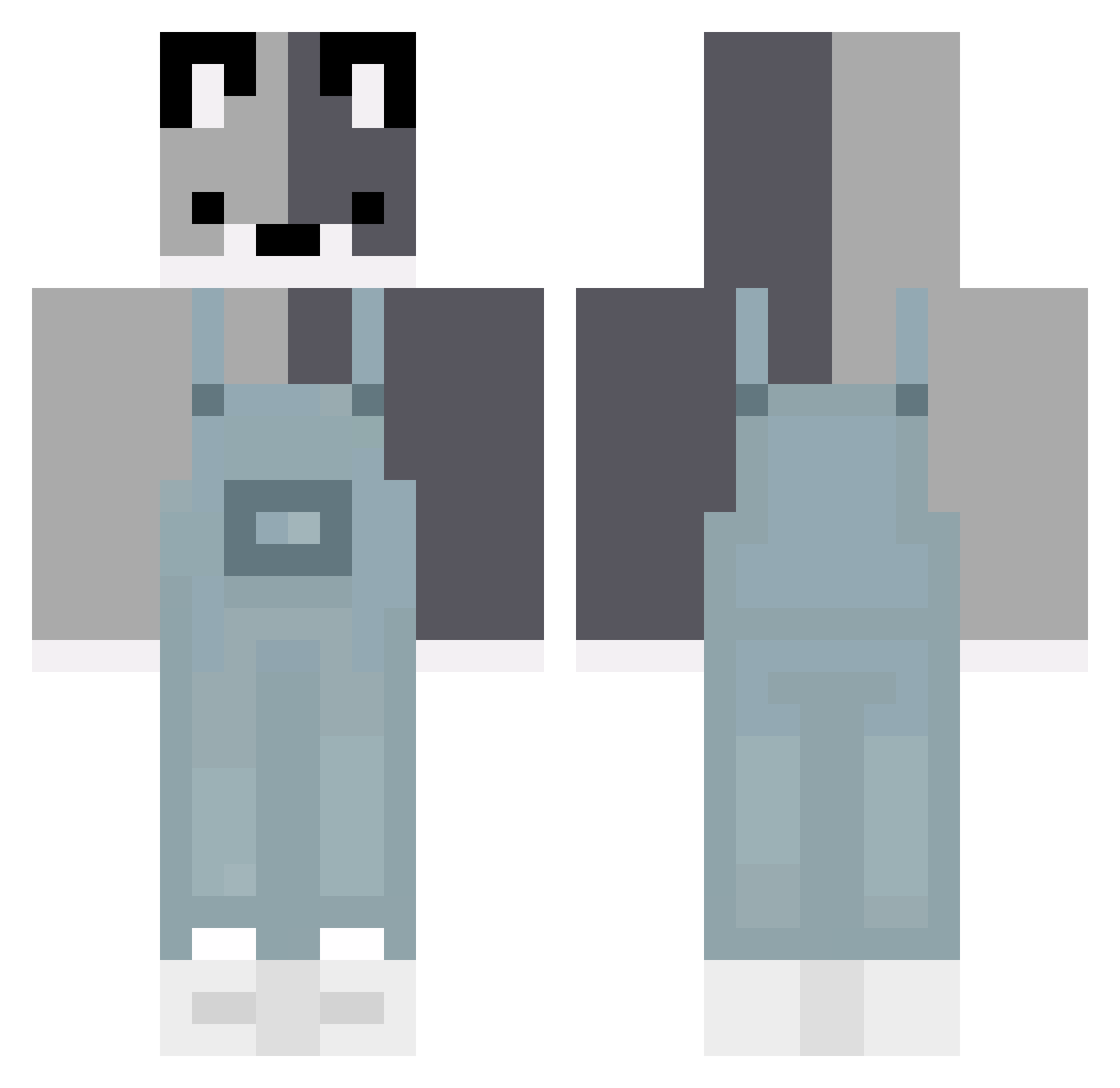 puppydotnet Minecraft skin, front and back view
