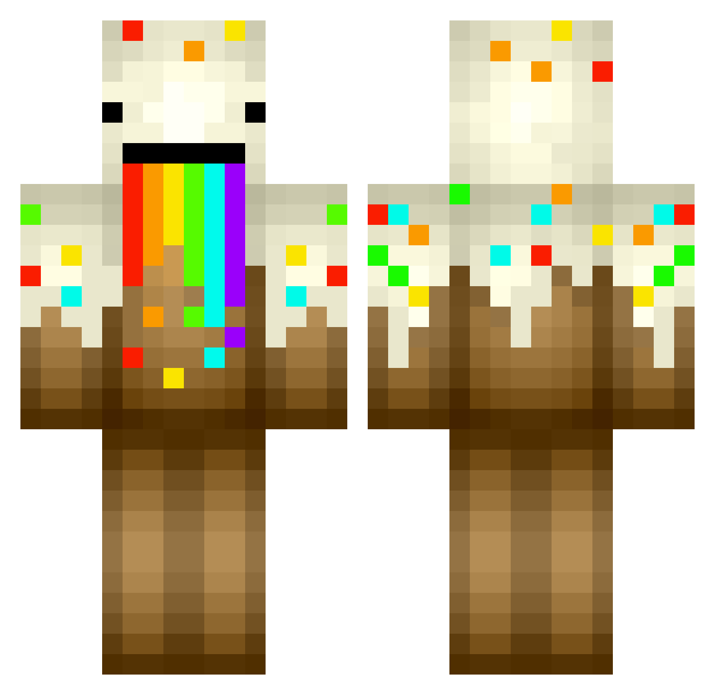 Maunder Minecraft skin, front and back view