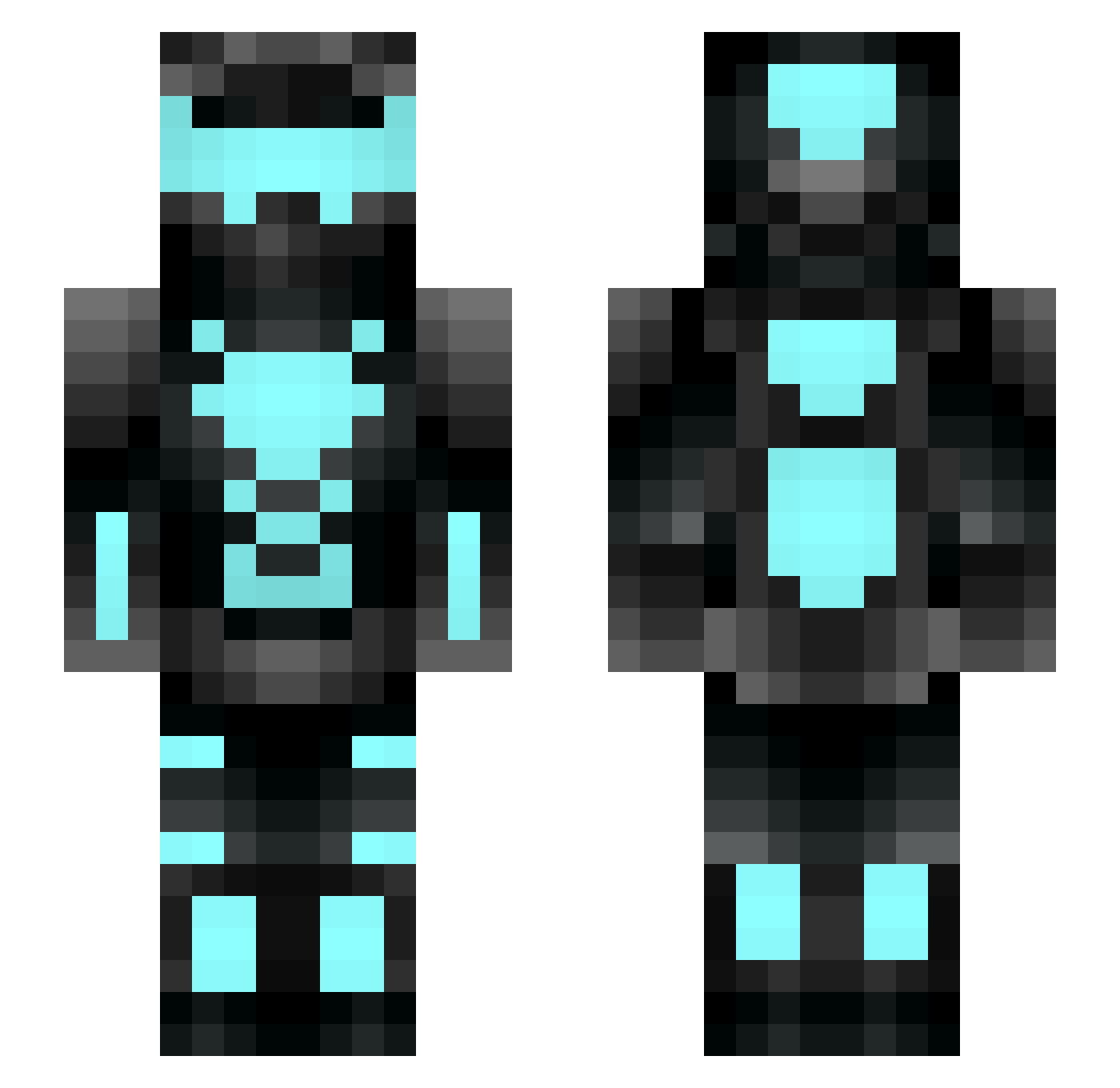 Donators Minecraft skin, front and back view
