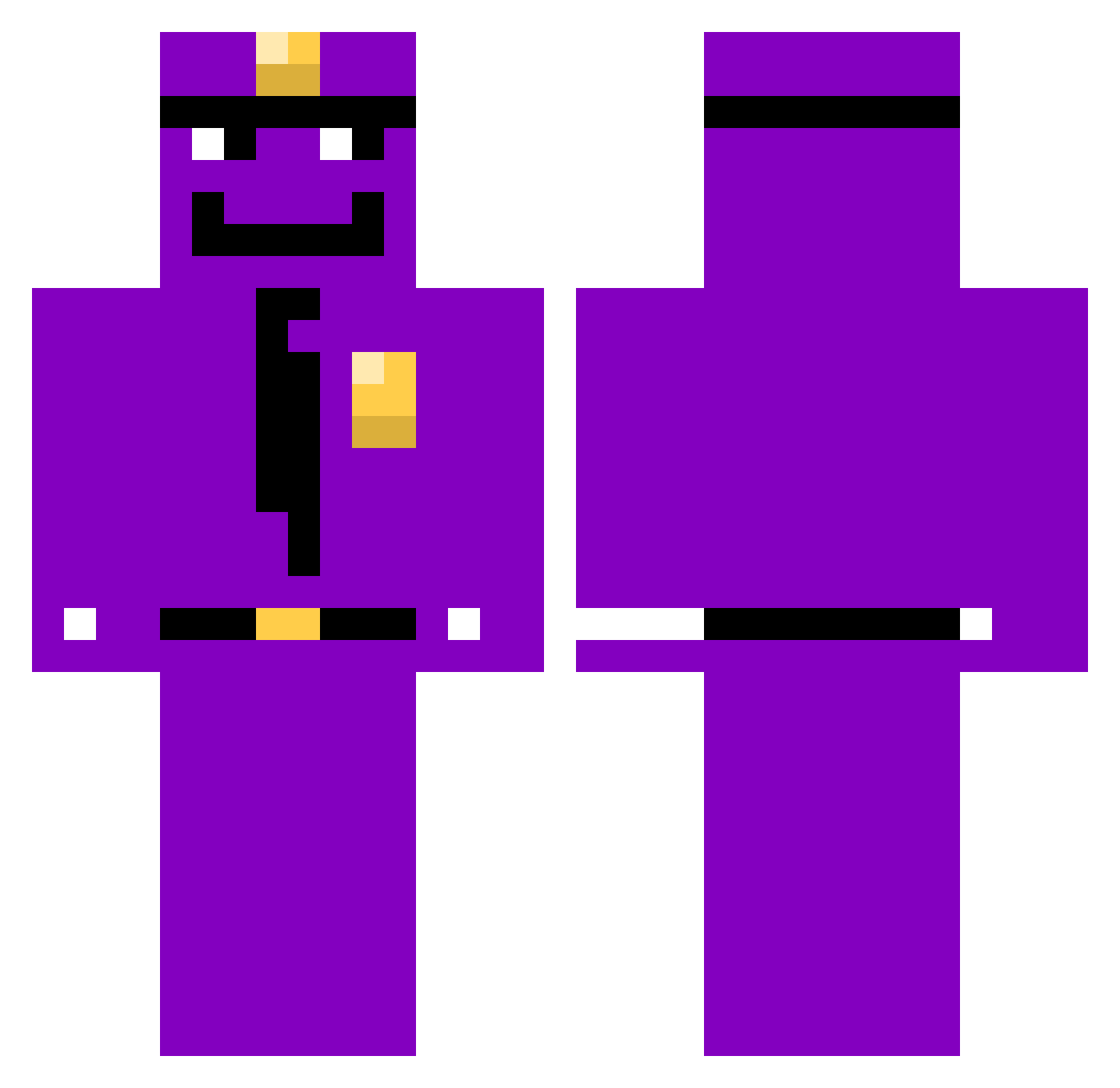 Kuchim Minecraft skin, front and back view