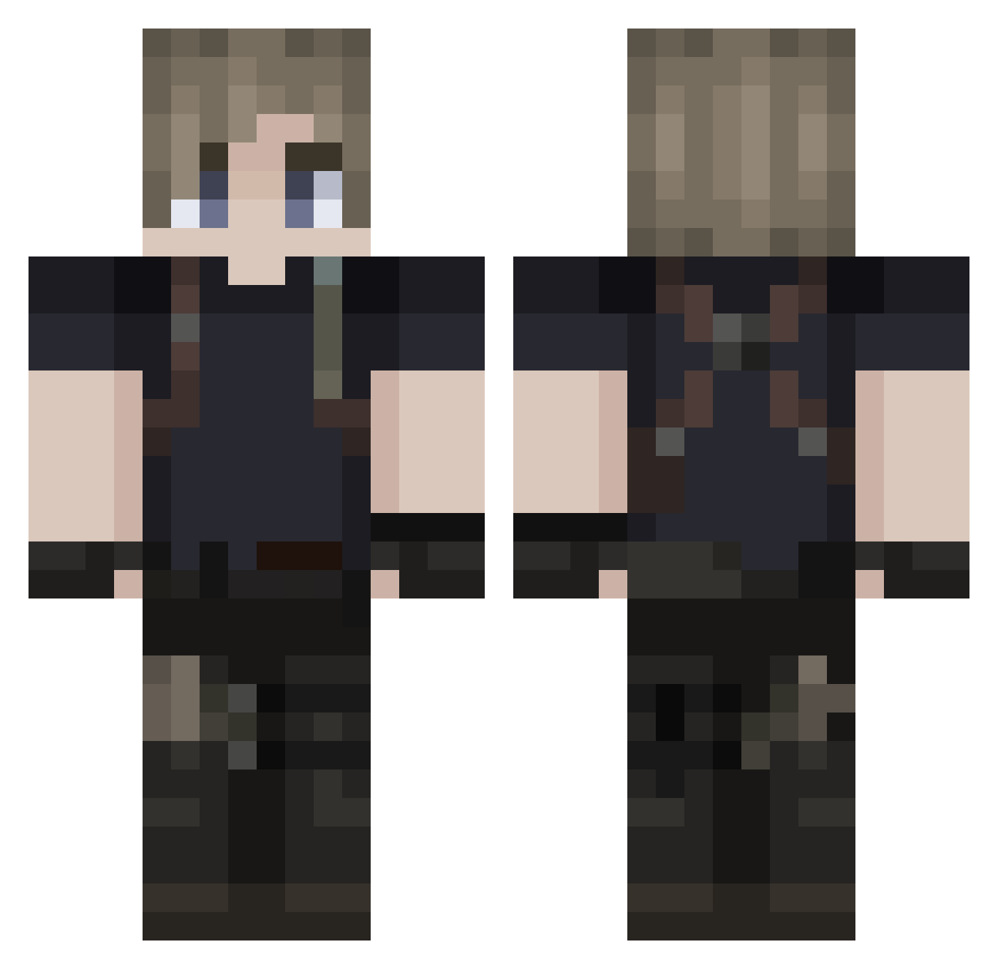 XDm00n_ Minecraft skin, front and back view