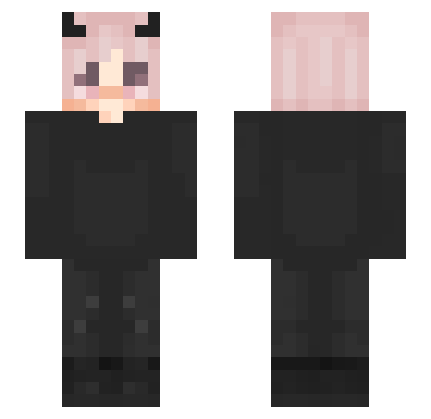 Rejudged Minecraft skin, front and back view