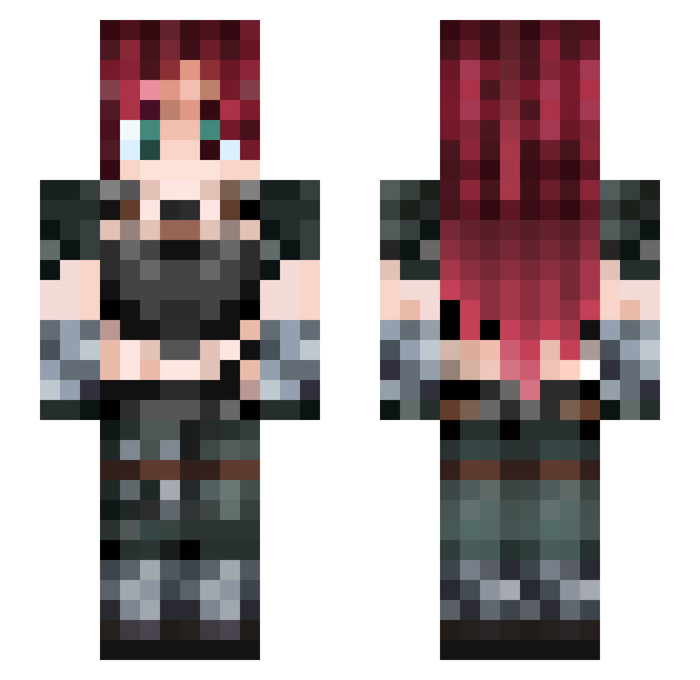 TRAPVALOR Minecraft skin, front and back view