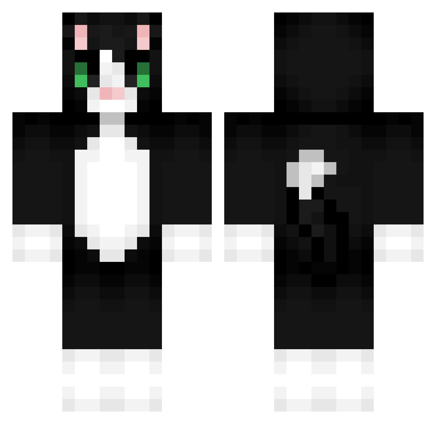 Yqurh Minecraft skin, front and back view