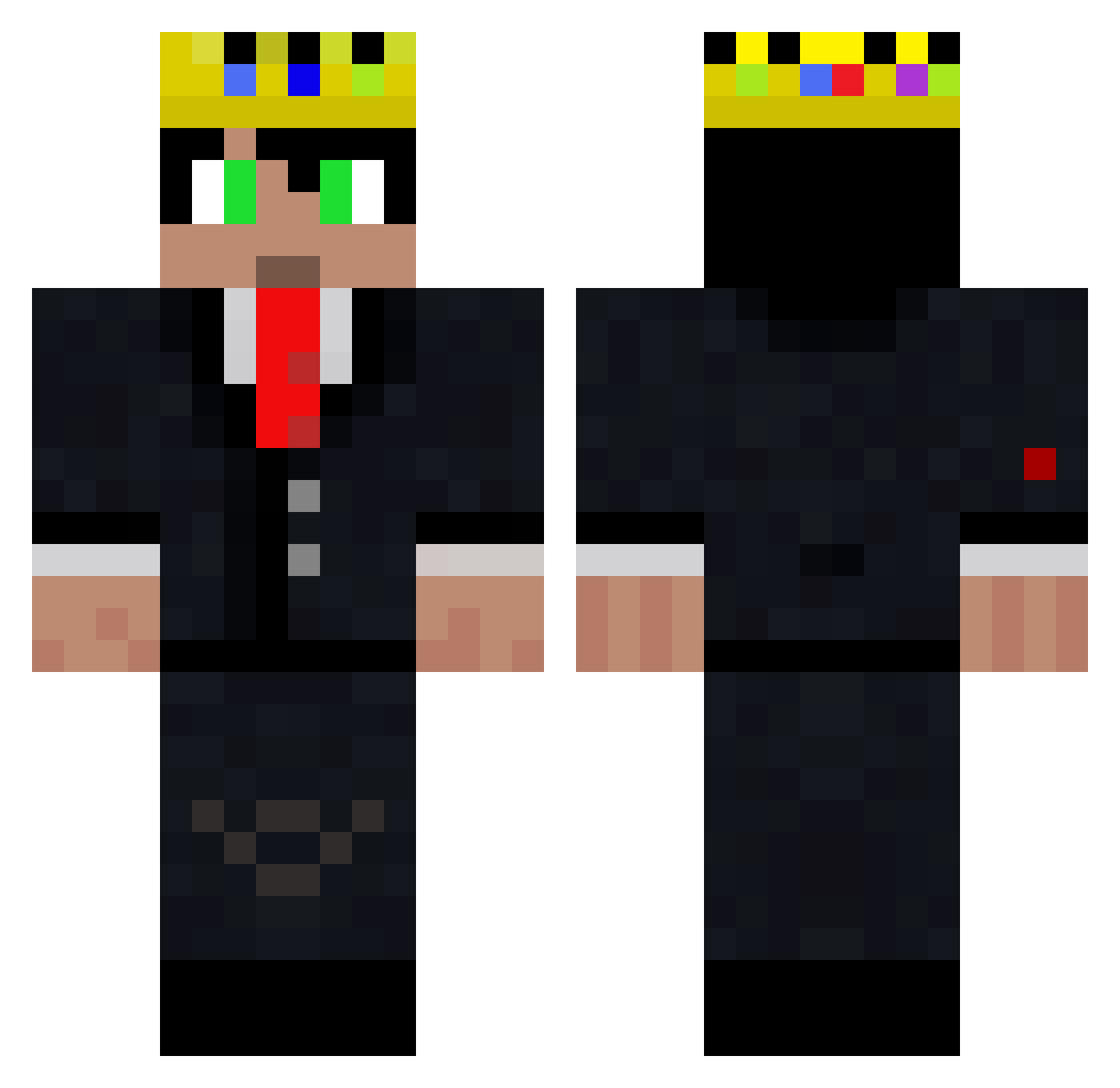 Pik4pika Minecraft skin, front and back view