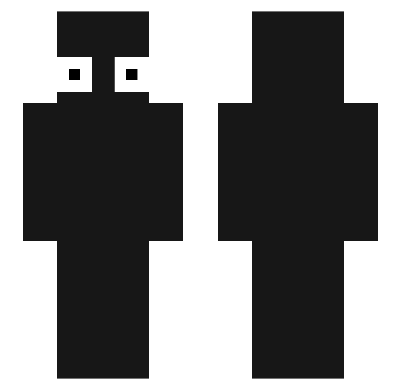 Nrero Minecraft skin, front and back view