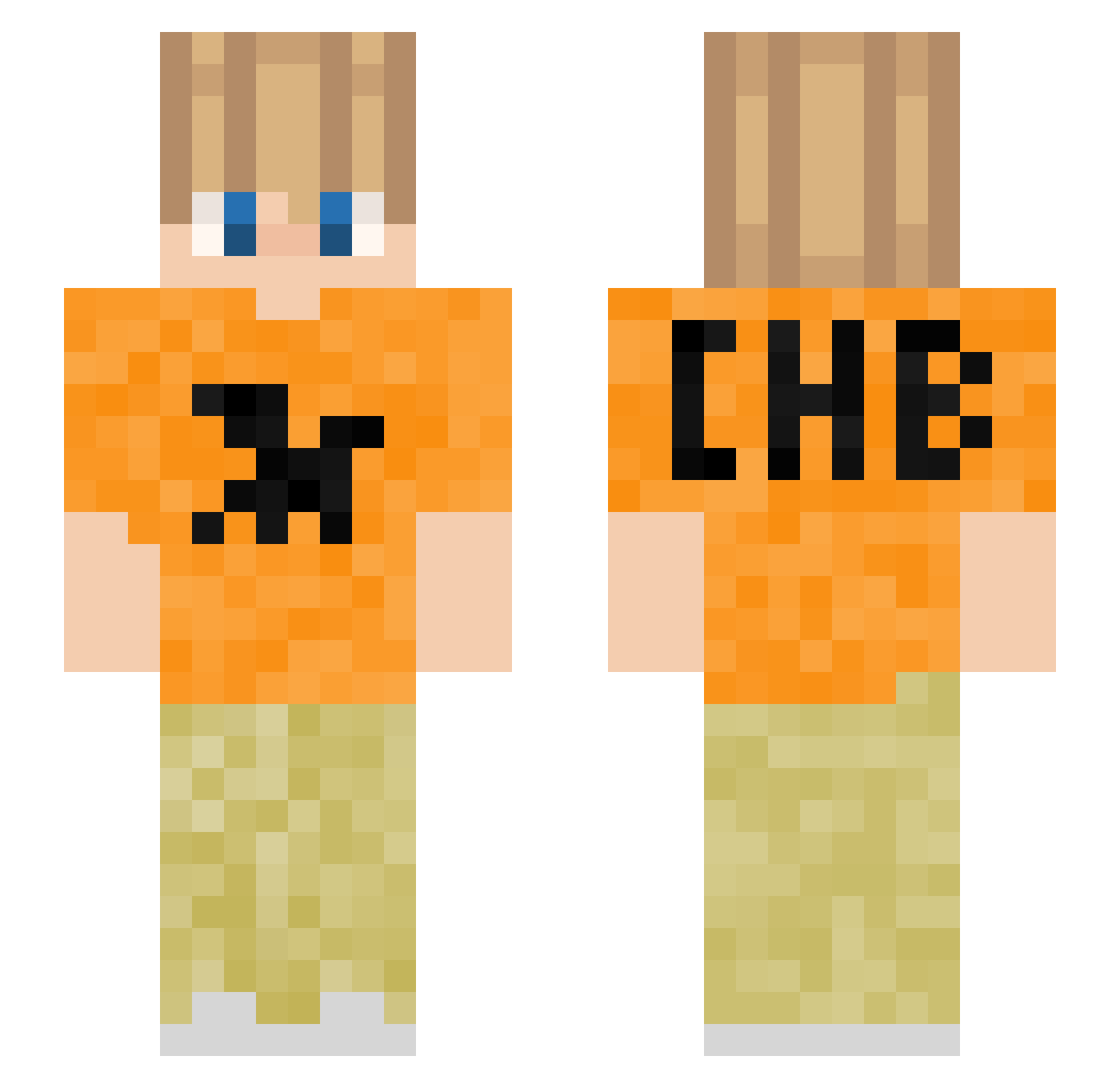 ParottX2 Minecraft skin, front and back view