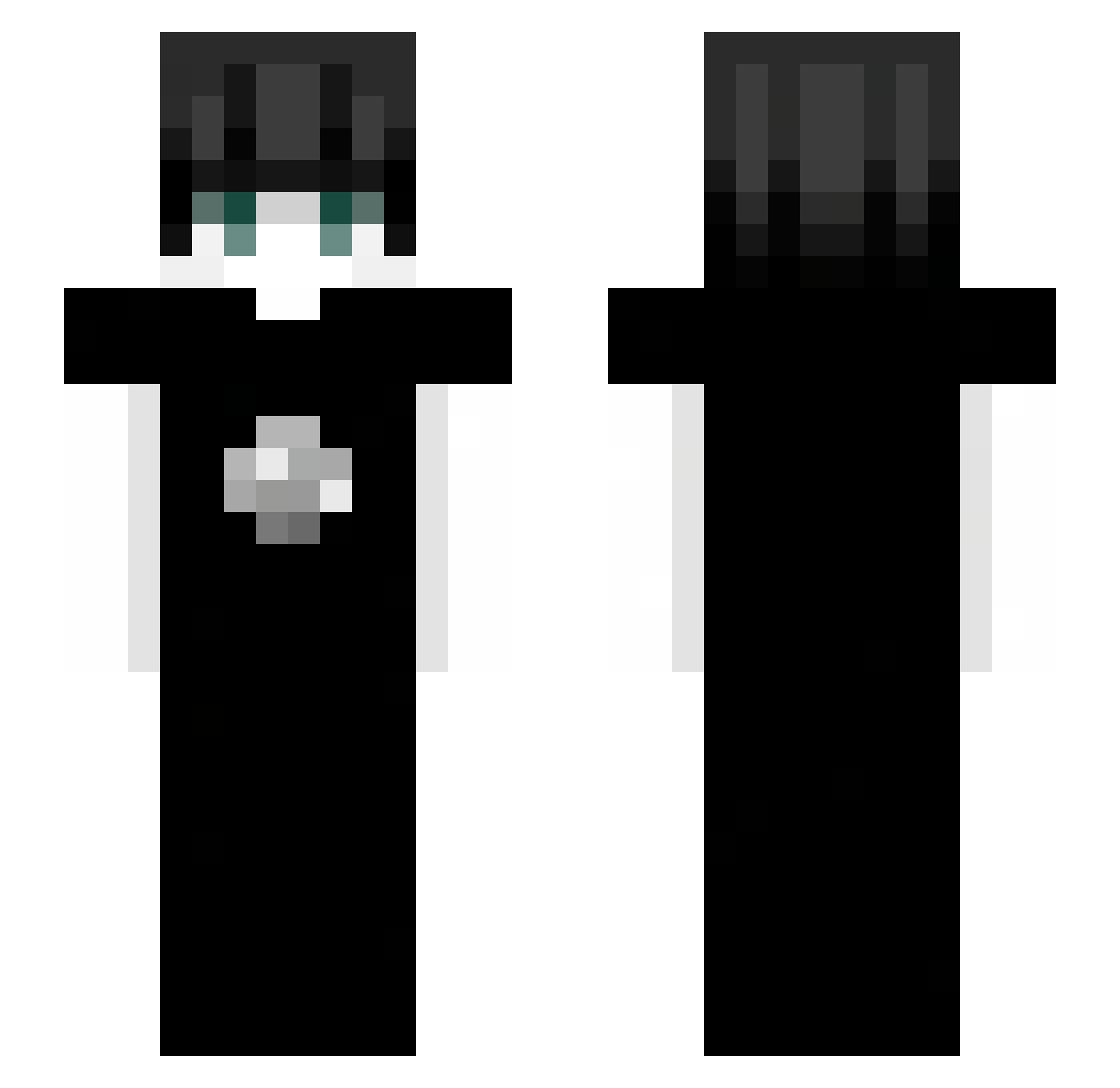 Skilled Minecraft skin, front and back view