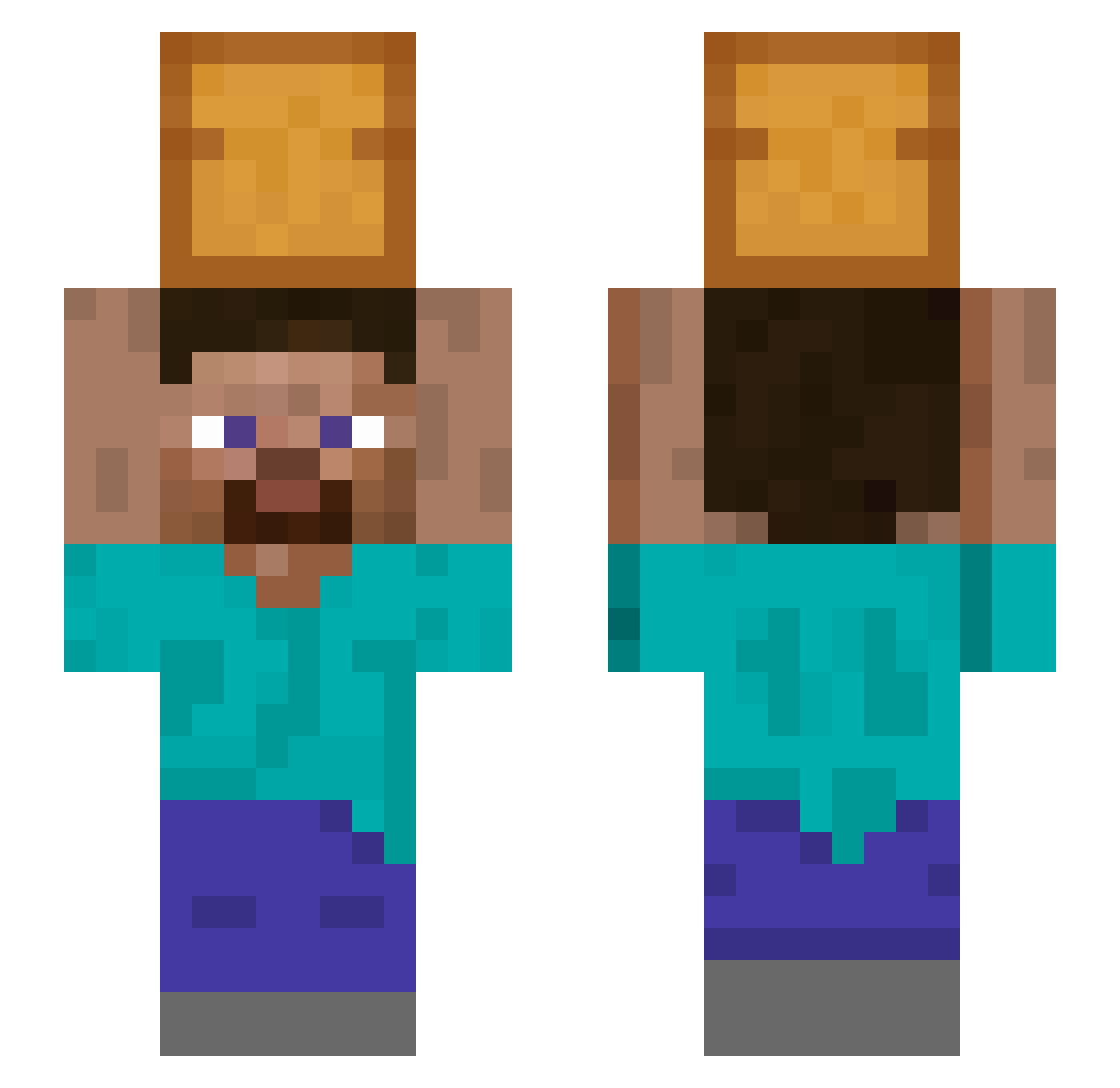Juda1co Minecraft skin, front and back view
