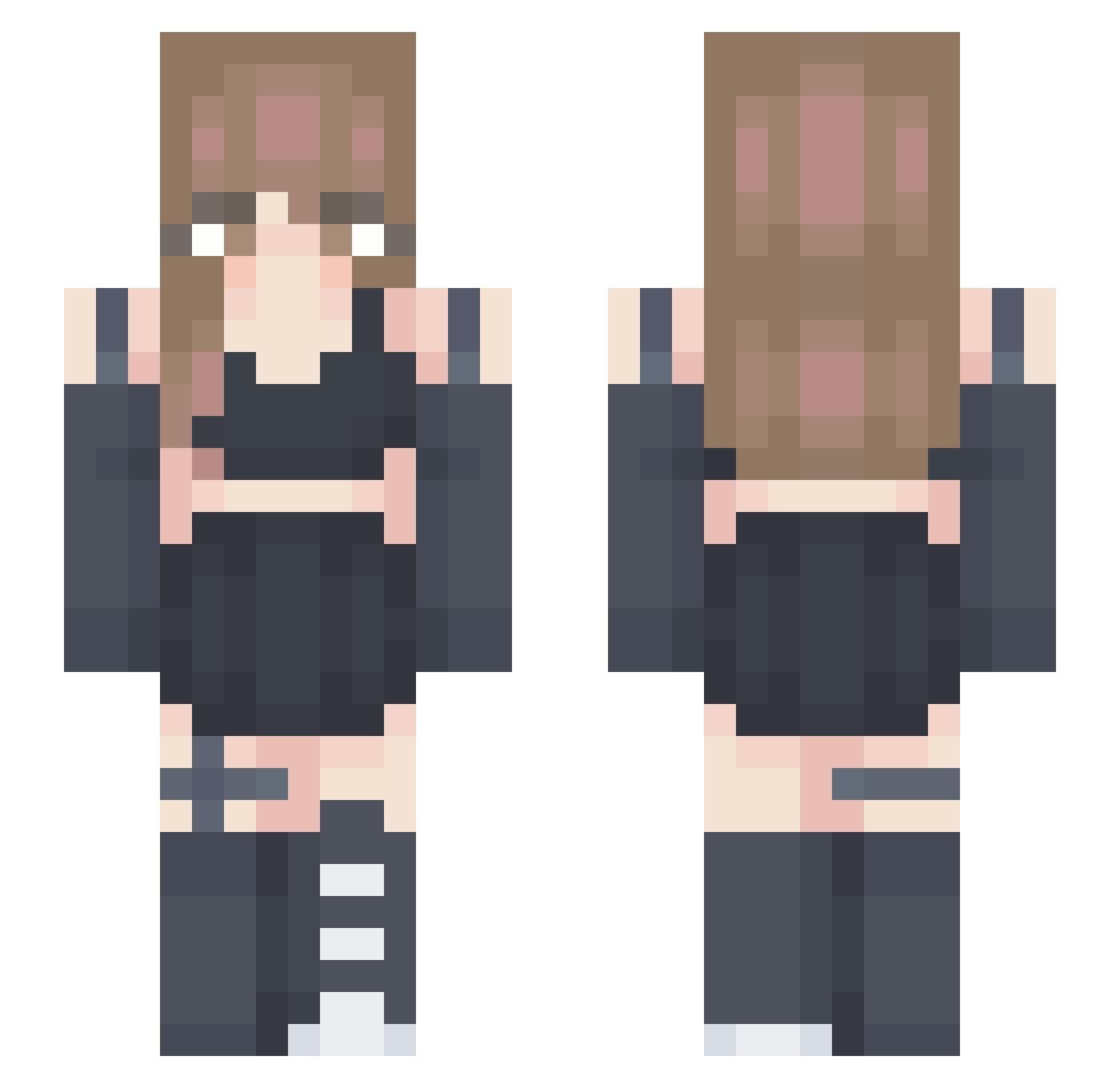 ackrmn Minecraft skin, front and back view