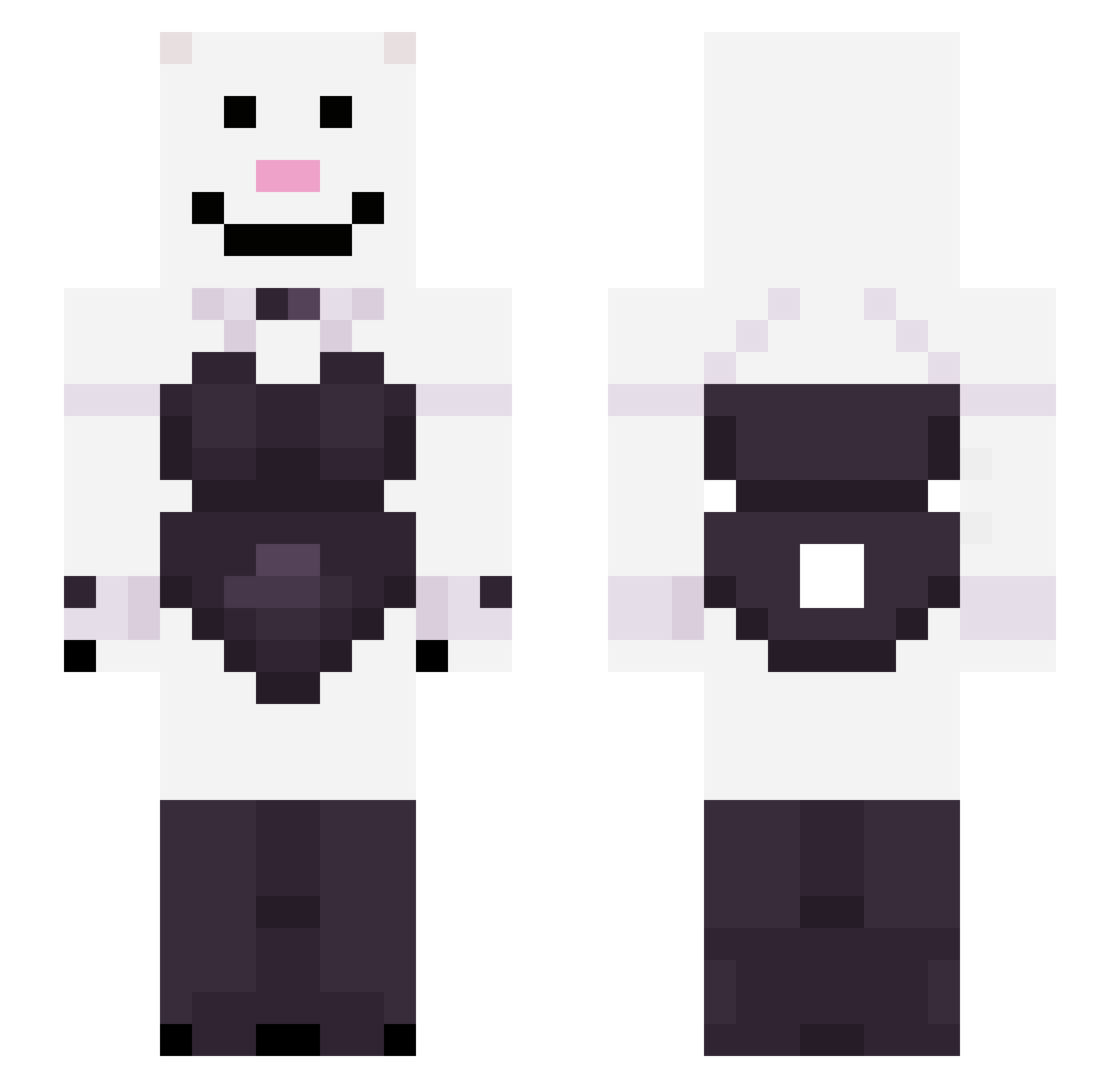 Canary505 Minecraft skin, front and back view
