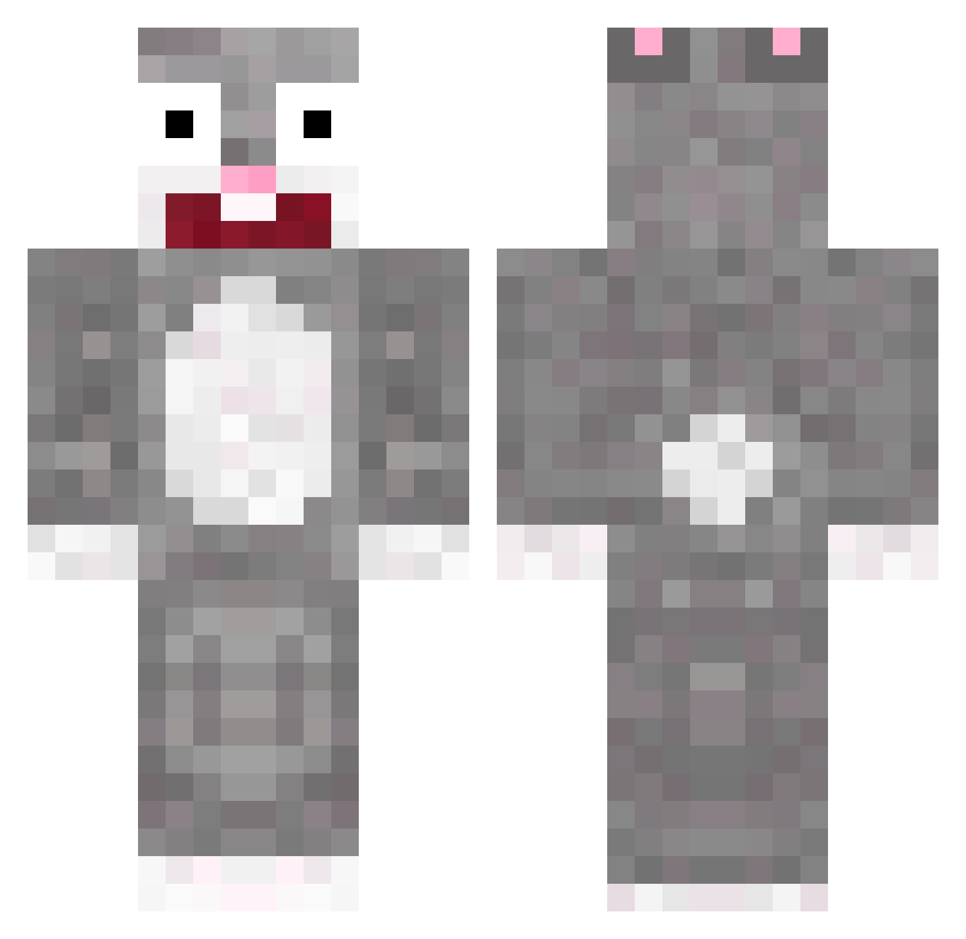 psw8240 Minecraft skin, front and back view