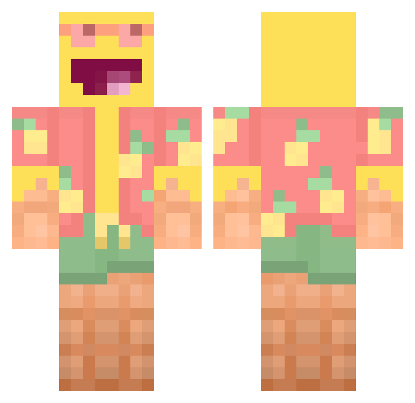 LLO24 Minecraft skin, front and back view