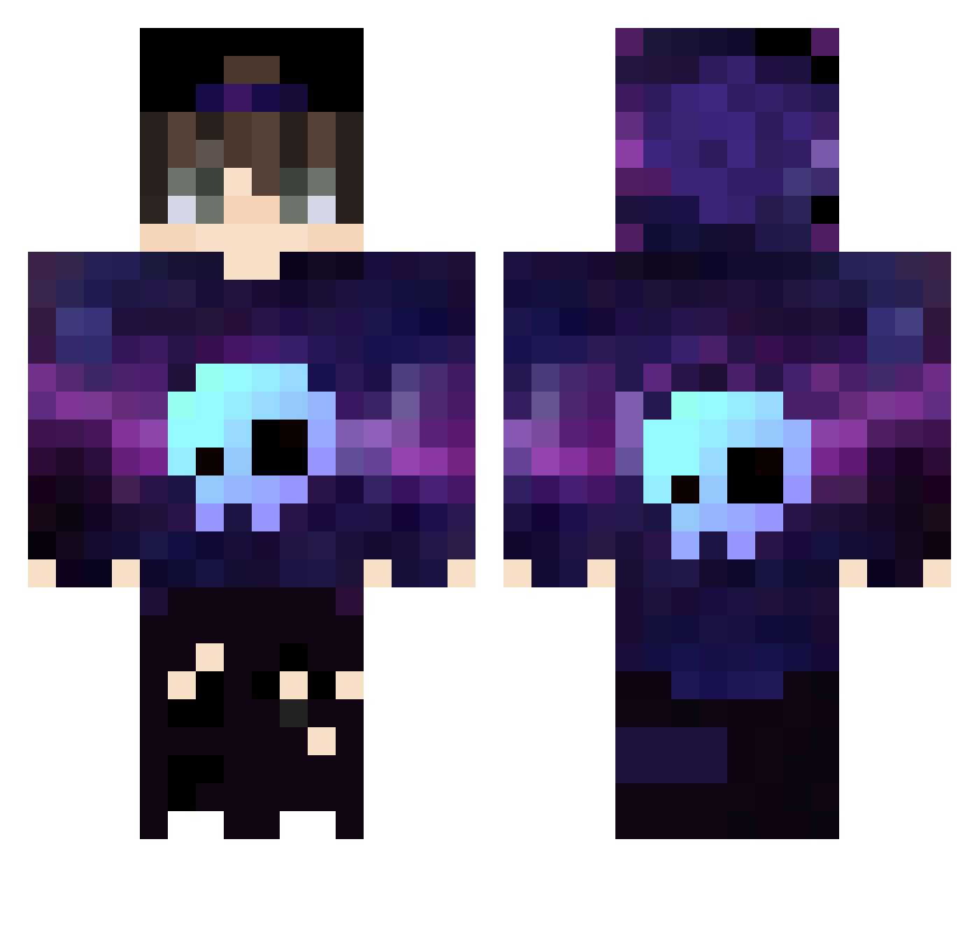 TekashiYop Minecraft skin, front and back view