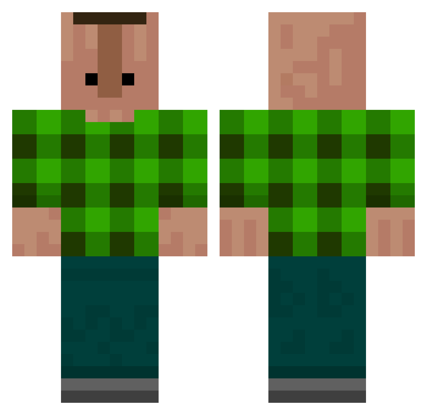 yuyu94140 Minecraft skin, front and back view
