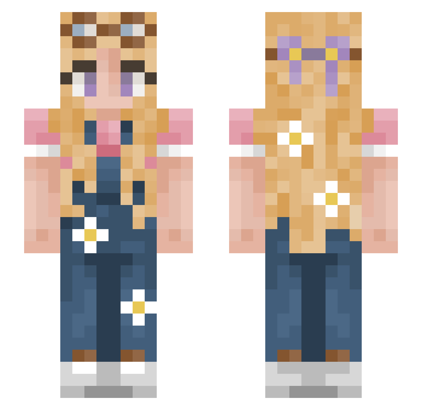Ziff Minecraft skin, front and back view