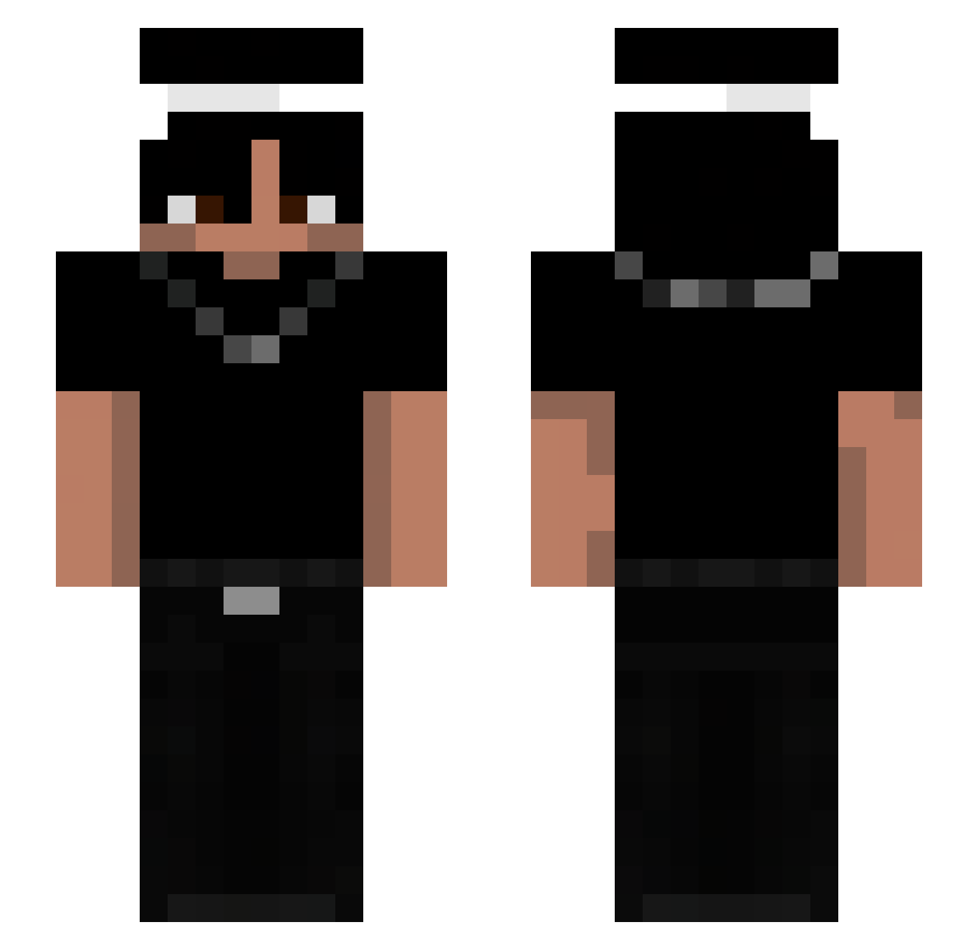 WackaPoo Minecraft skin, front and back view