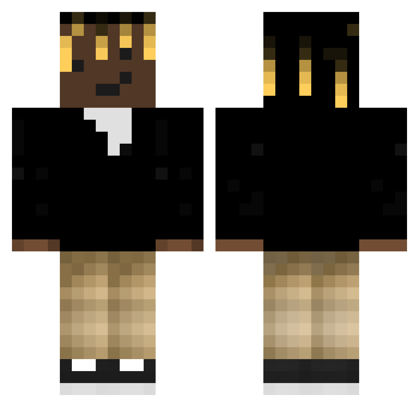 lilkoukou Minecraft skin, front and back view