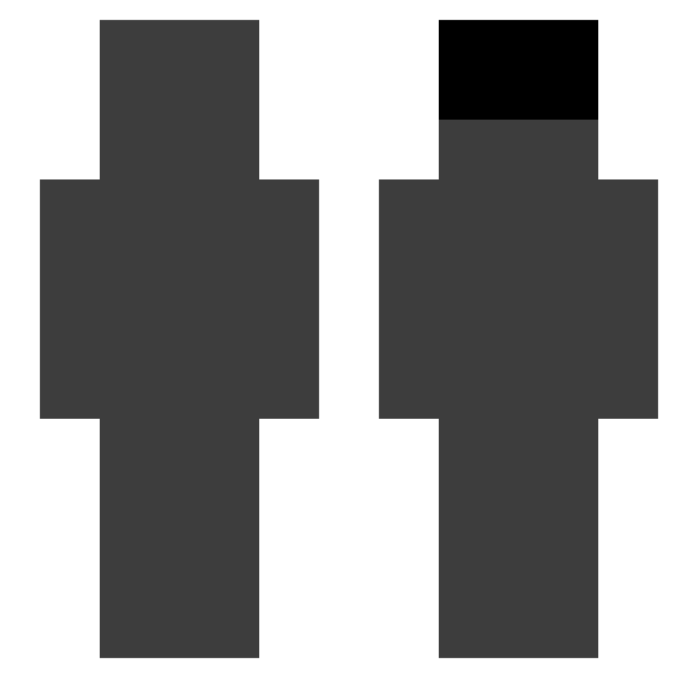 TasteTheSnow Minecraft skin, front and back view