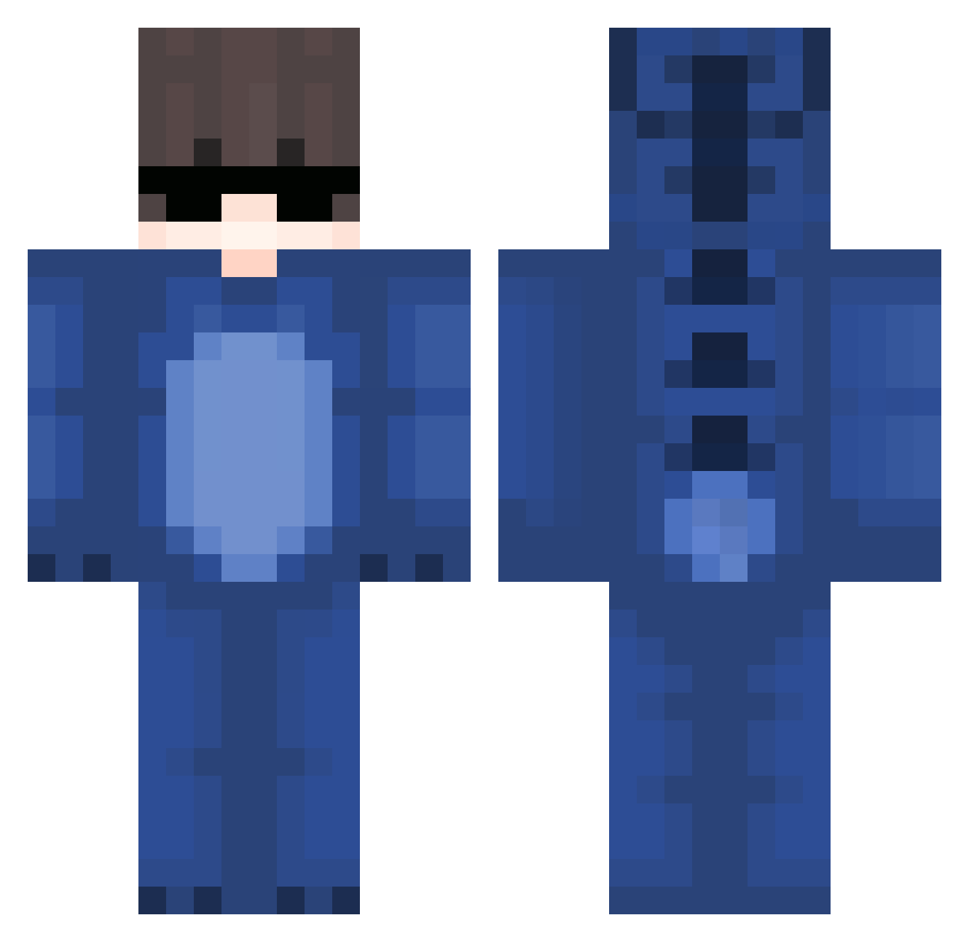 Itachi_Clas Minecraft skin, front and back view