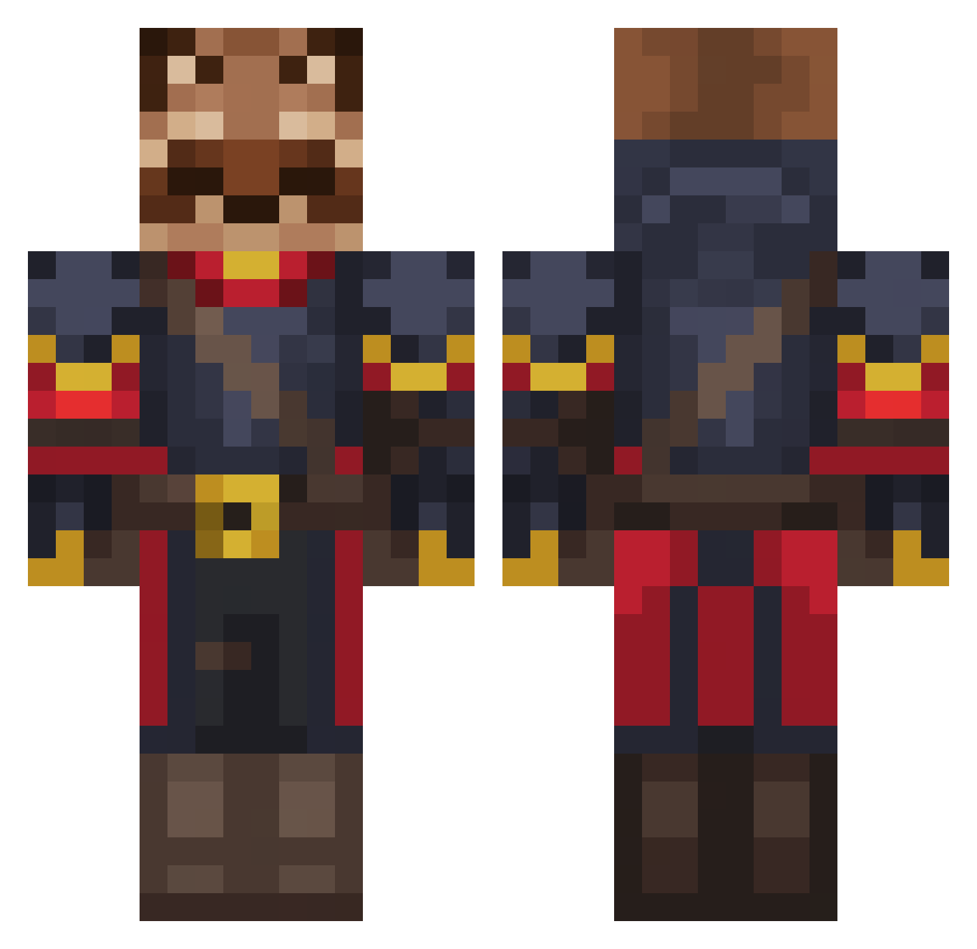 Dragonsarepros Minecraft skin, front and back view