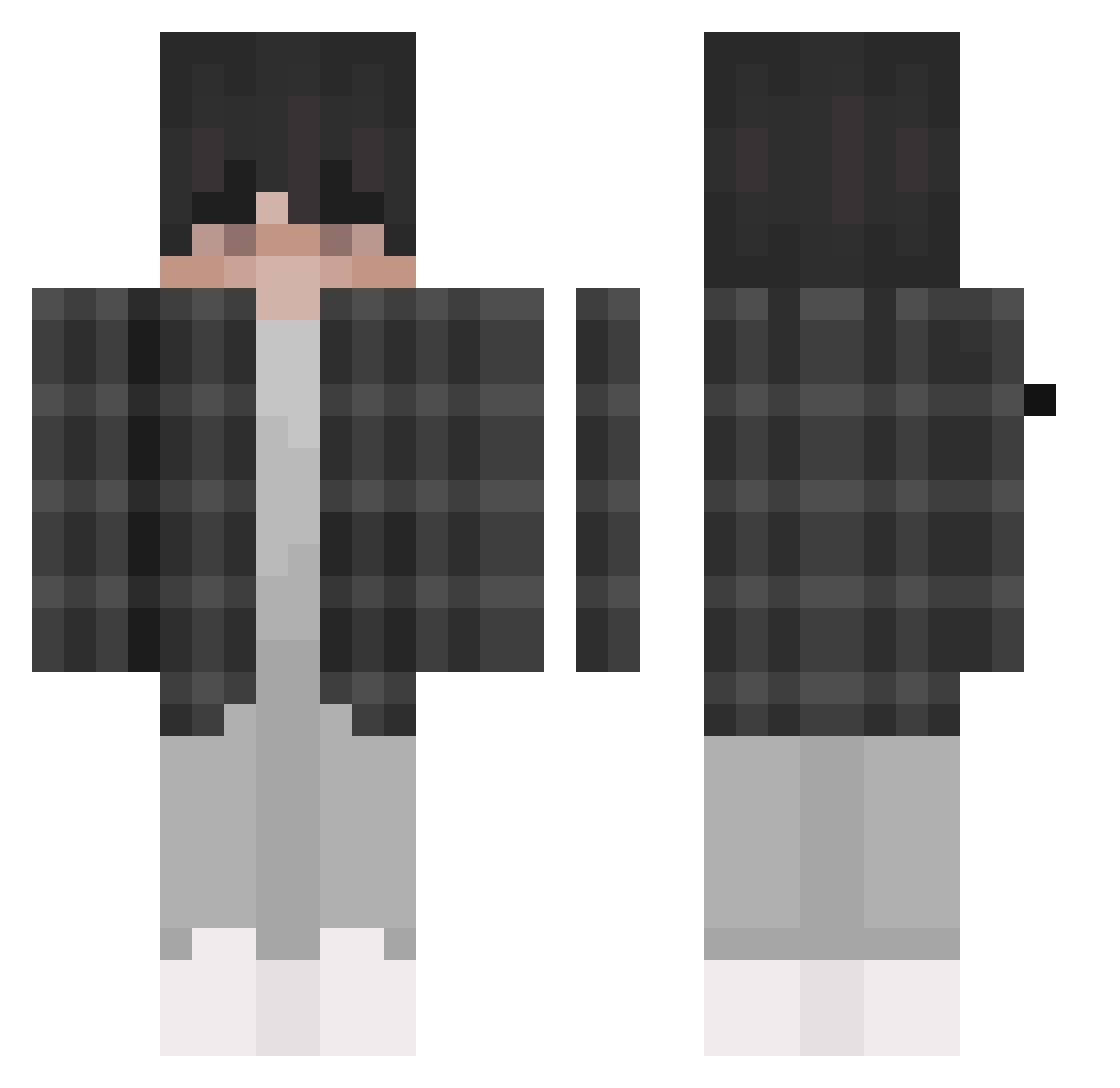 samosamo Minecraft skin, front and back view